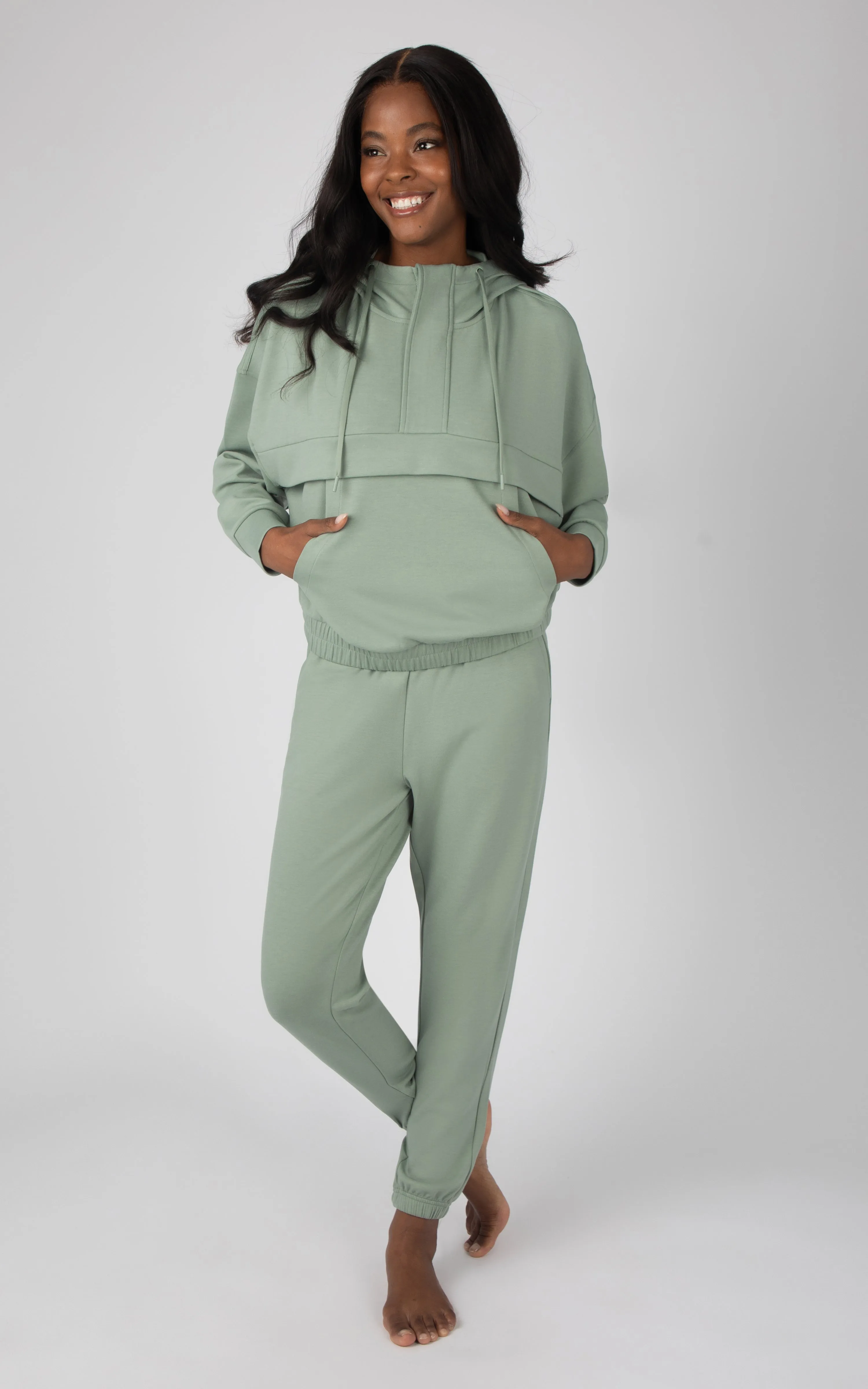 2 PC Softlite Hoodie Half Zip and Jogger Set