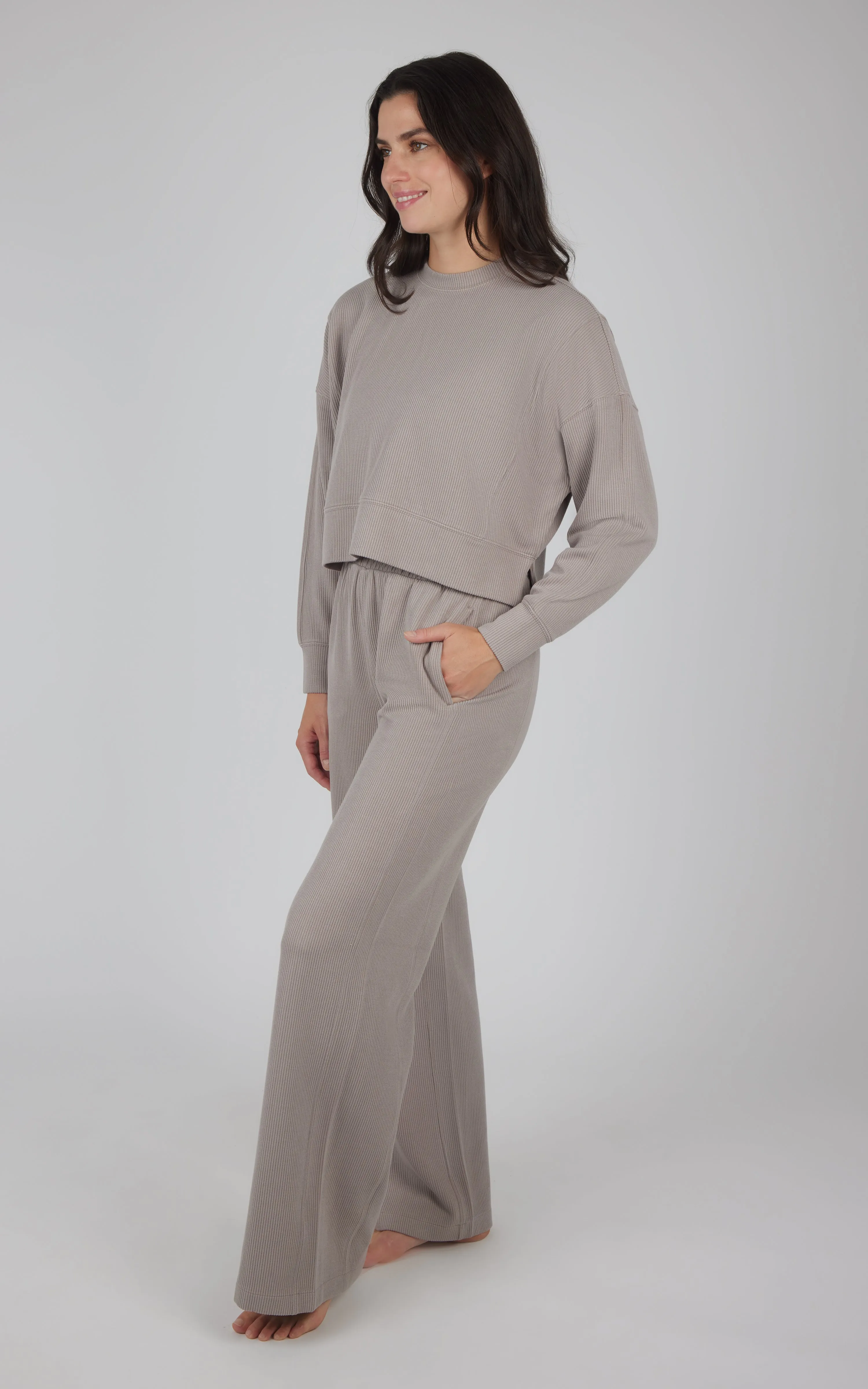 2 PC Softlite Ribbed Pullover and Pant Set