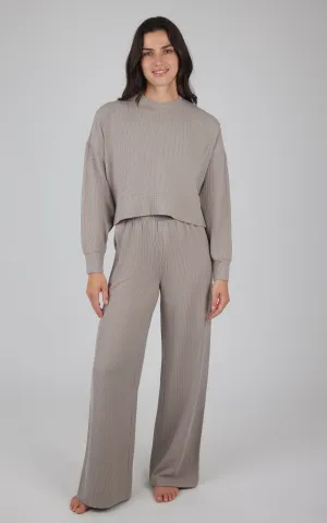 2 PC Softlite Ribbed Pullover and Pant Set