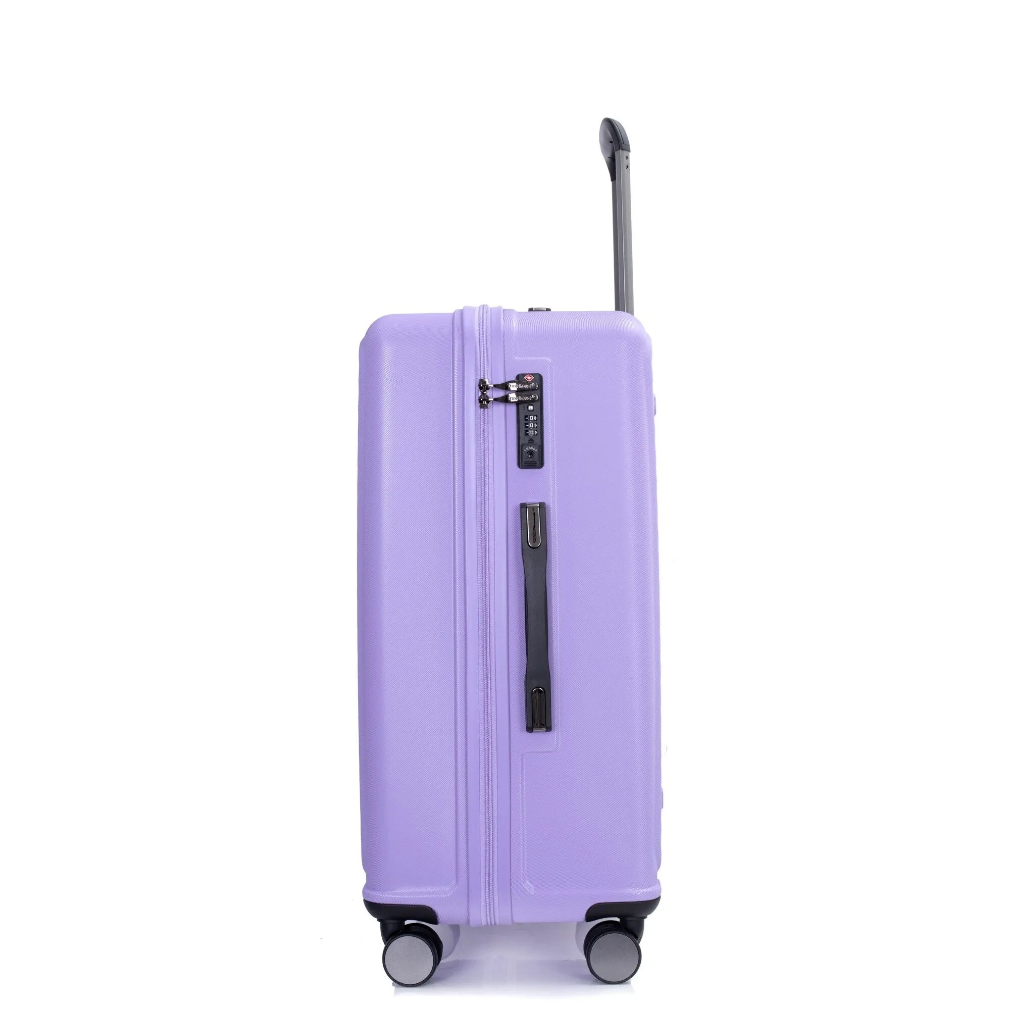 3 Piece Set Lightweight Suitcase for Long Travel, Hardside Carry On Luggage w/ 2 Hooks and 360° Double spinner wheels