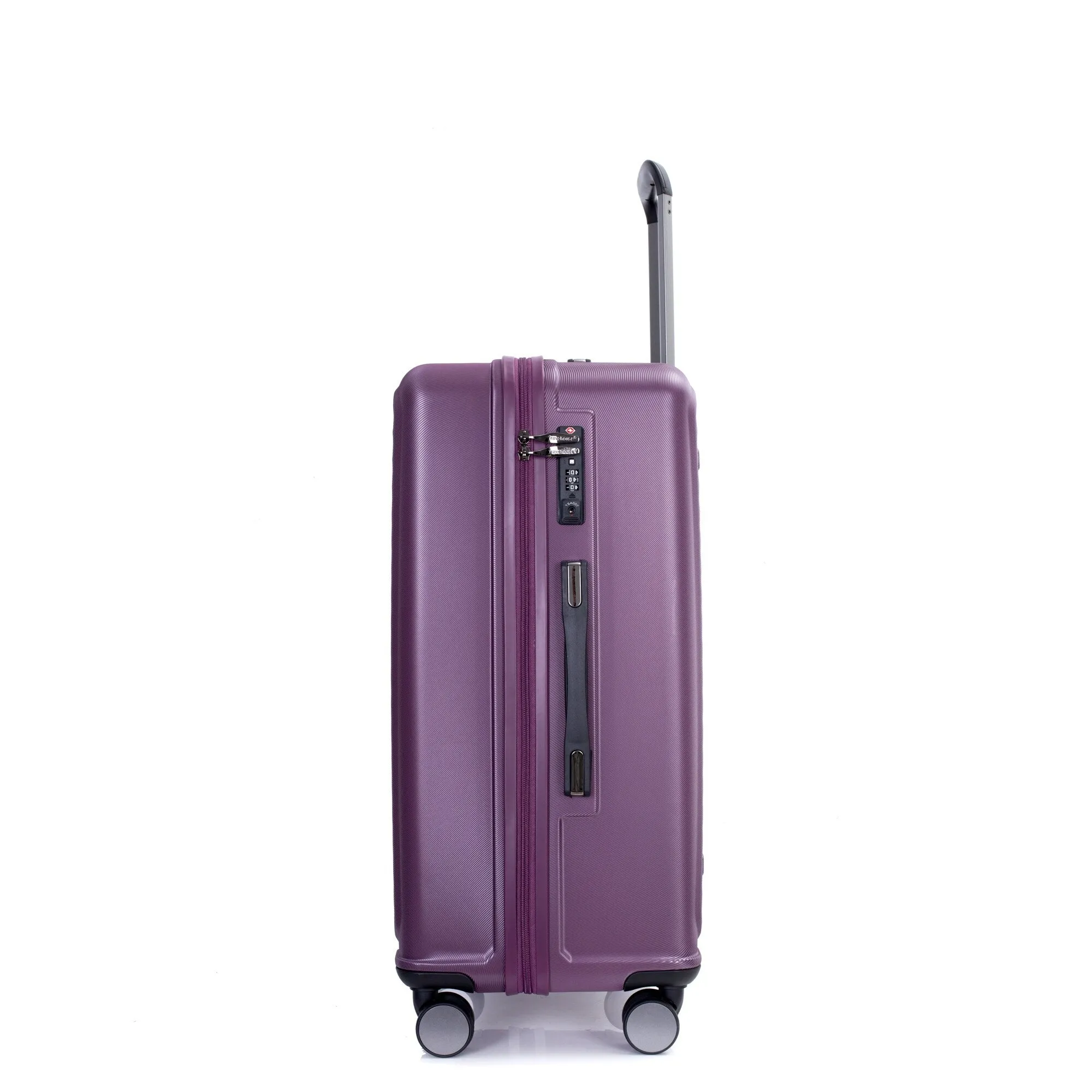 3 Piece Set Lightweight Suitcase for Long Travel, Hardside Carry On Luggage w/ 2 Hooks and 360° Double spinner wheels