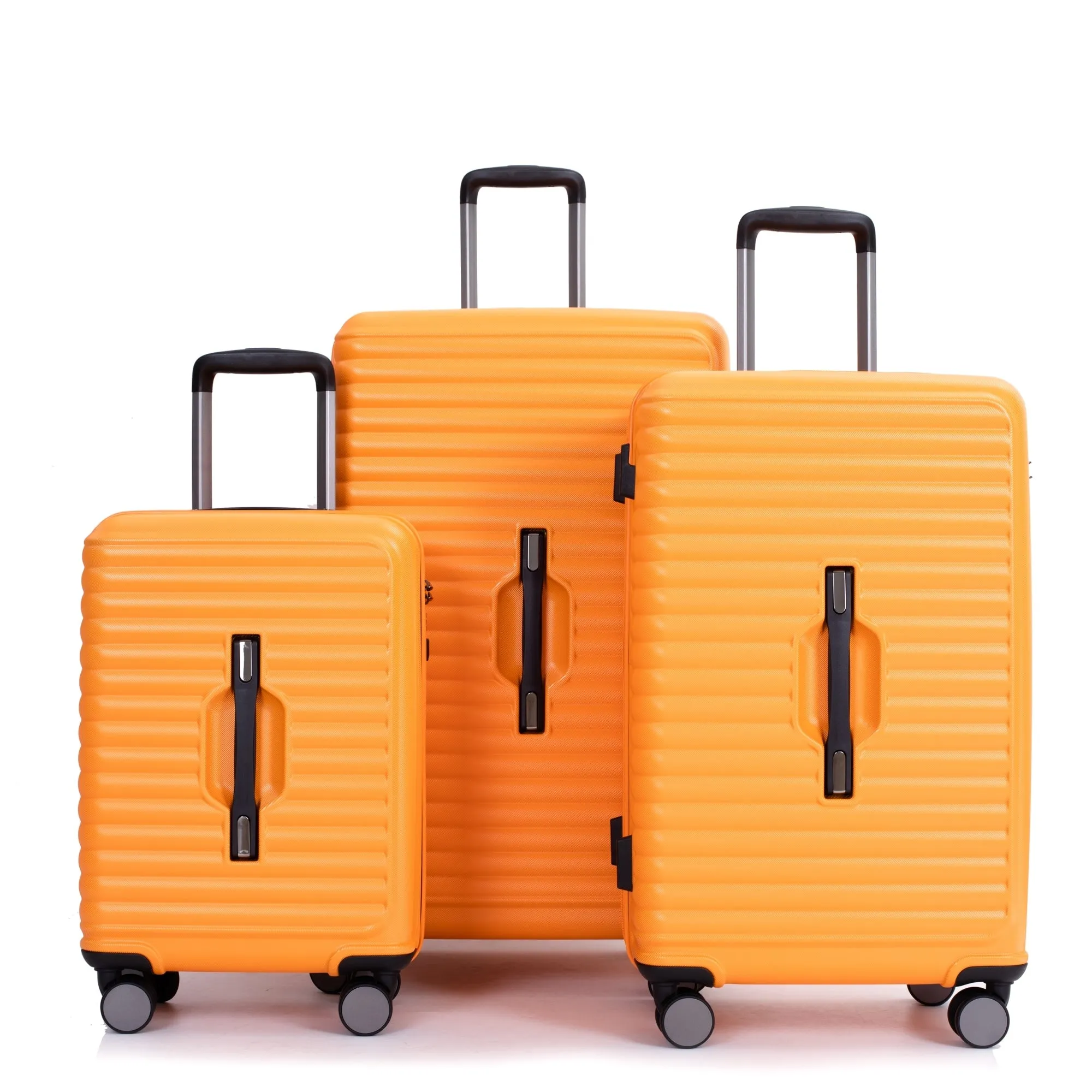3 Piece Set Lightweight Suitcase for Long Travel, Hardside Carry On Luggage w/ 2 Hooks and 360° Double spinner wheels