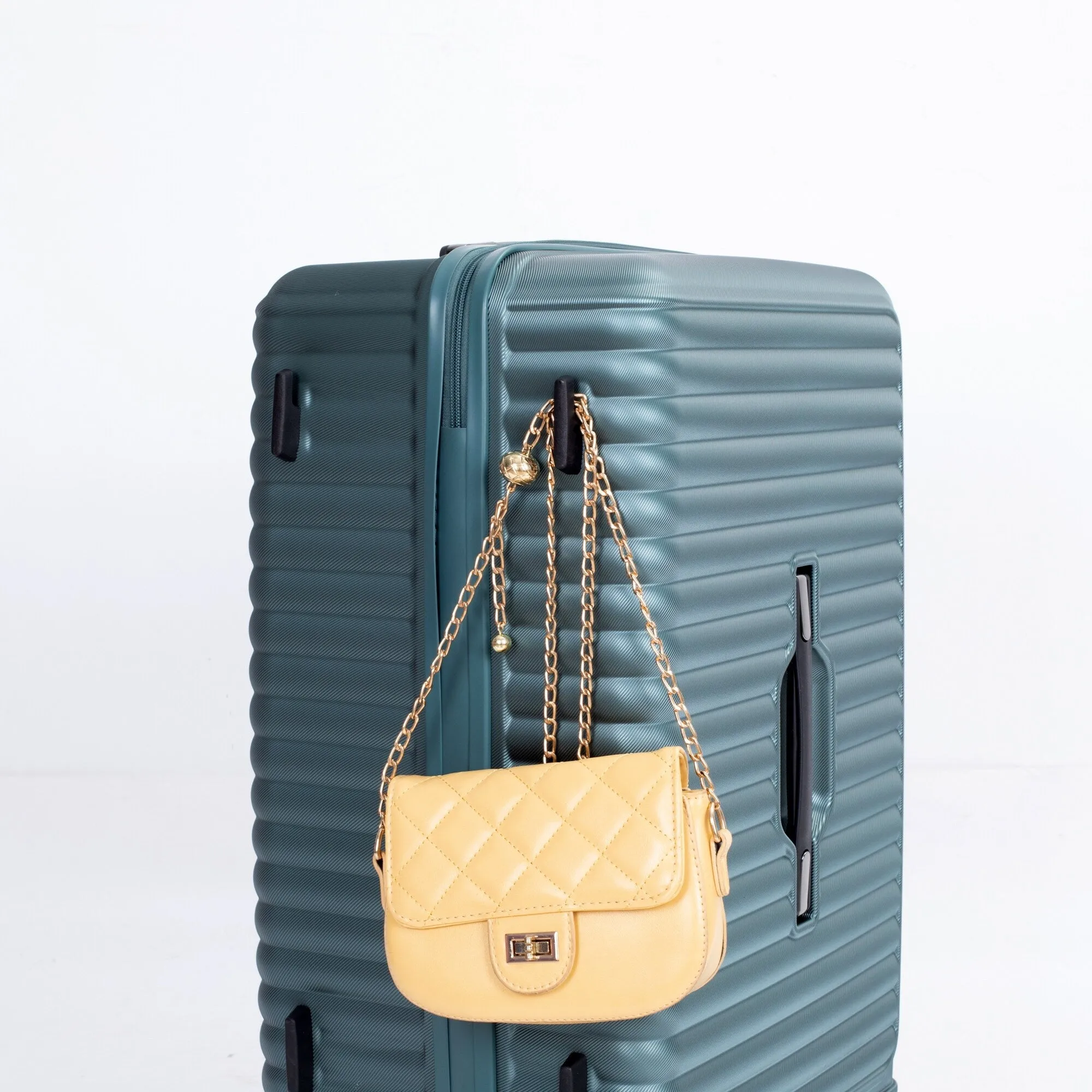 3 Piece Set Lightweight Suitcase for Long Travel, Hardside Carry On Luggage w/ 2 Hooks and 360° Double spinner wheels