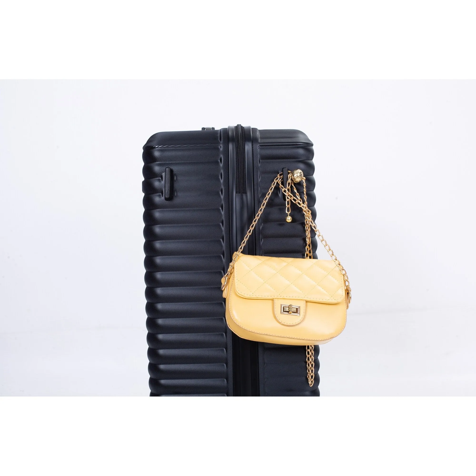 3 Piece Set Lightweight Suitcase for Long Travel, Hardside Carry On Luggage w/ 2 Hooks and 360° Double spinner wheels