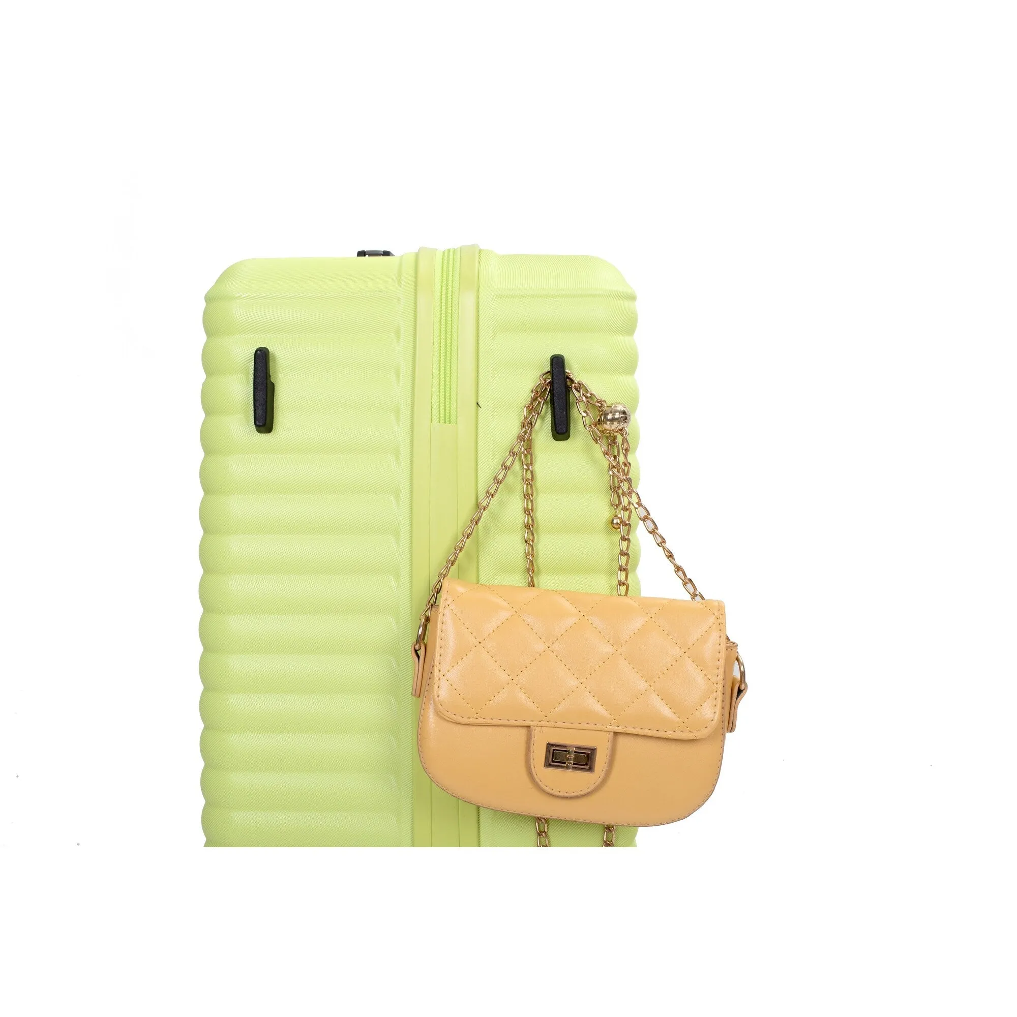 3 Piece Set Lightweight Suitcase for Long Travel, Hardside Carry On Luggage w/ 2 Hooks and 360° Double spinner wheels