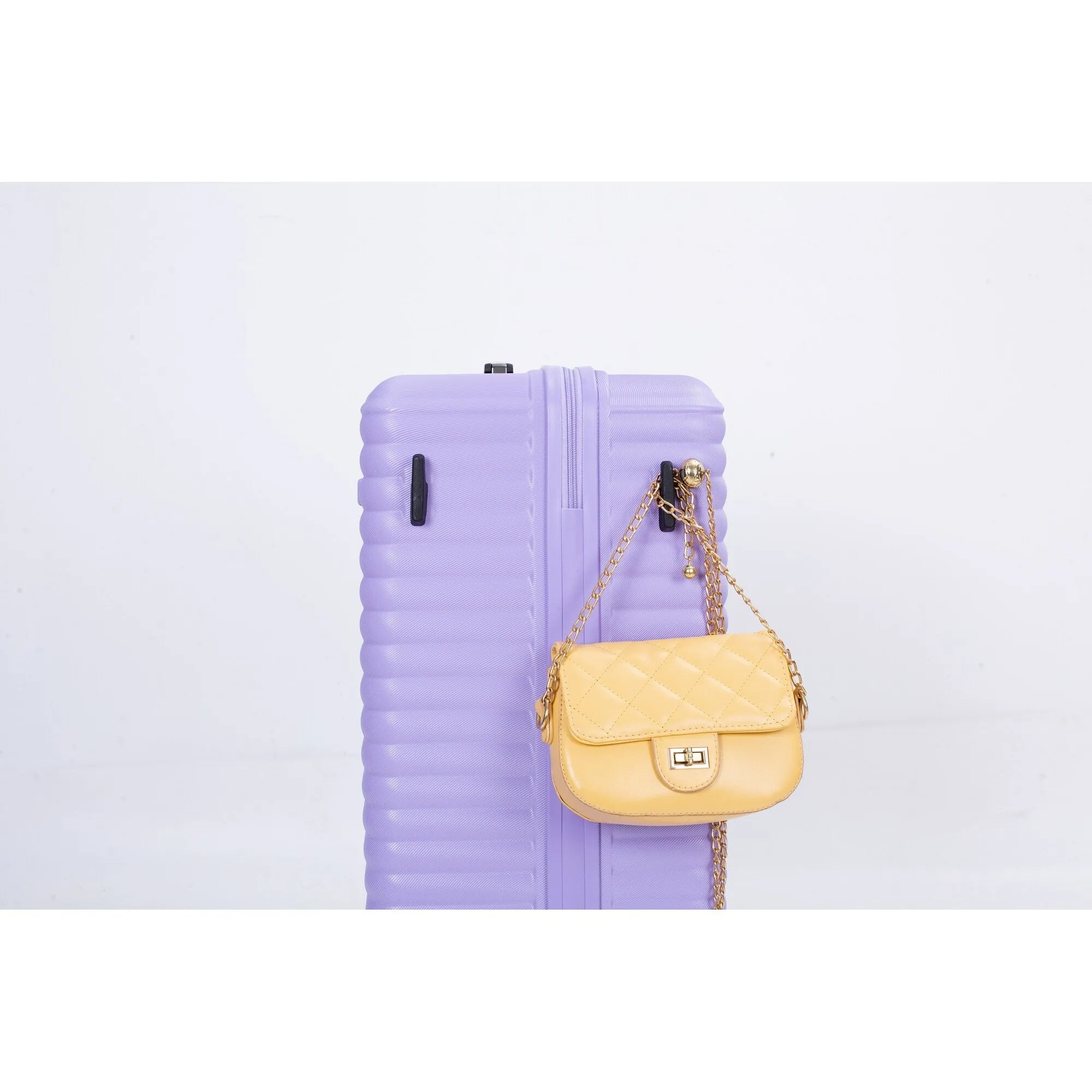 3 Piece Set Lightweight Suitcase for Long Travel, Hardside Carry On Luggage w/ 2 Hooks and 360° Double spinner wheels