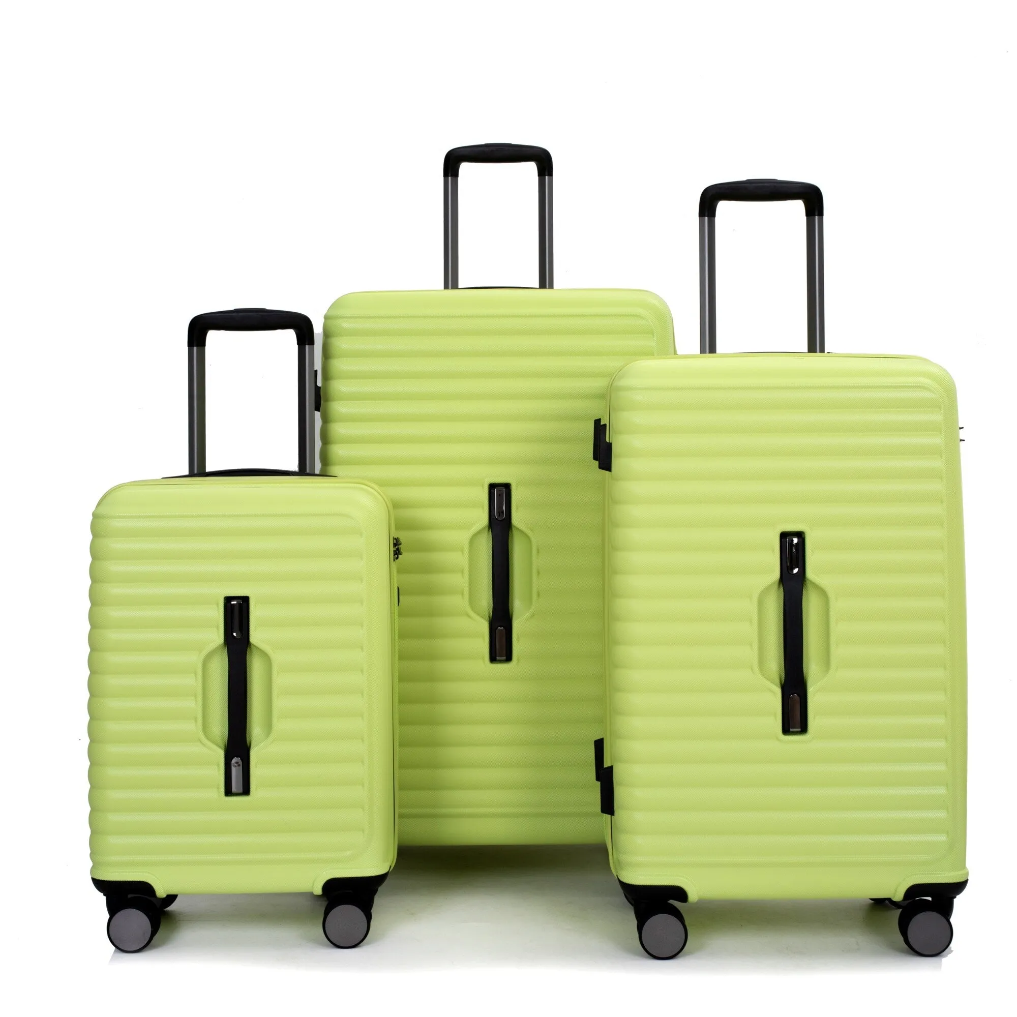 3 Piece Set Lightweight Suitcase for Long Travel, Hardside Carry On Luggage w/ 2 Hooks and 360° Double spinner wheels