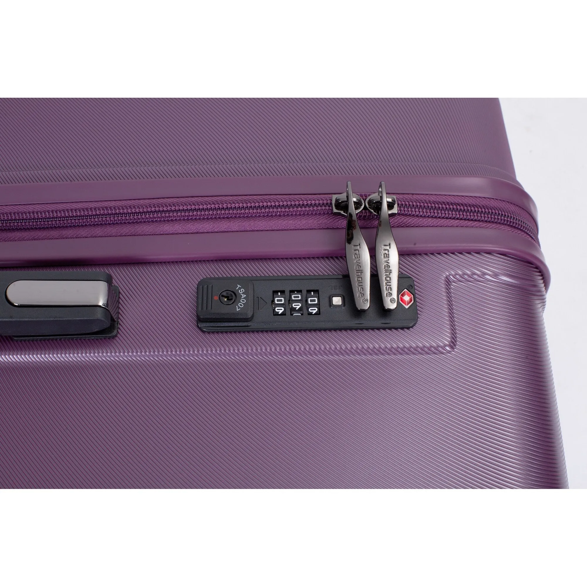 3 Piece Set Lightweight Suitcase for Long Travel, Hardside Carry On Luggage w/ 2 Hooks and 360° Double spinner wheels