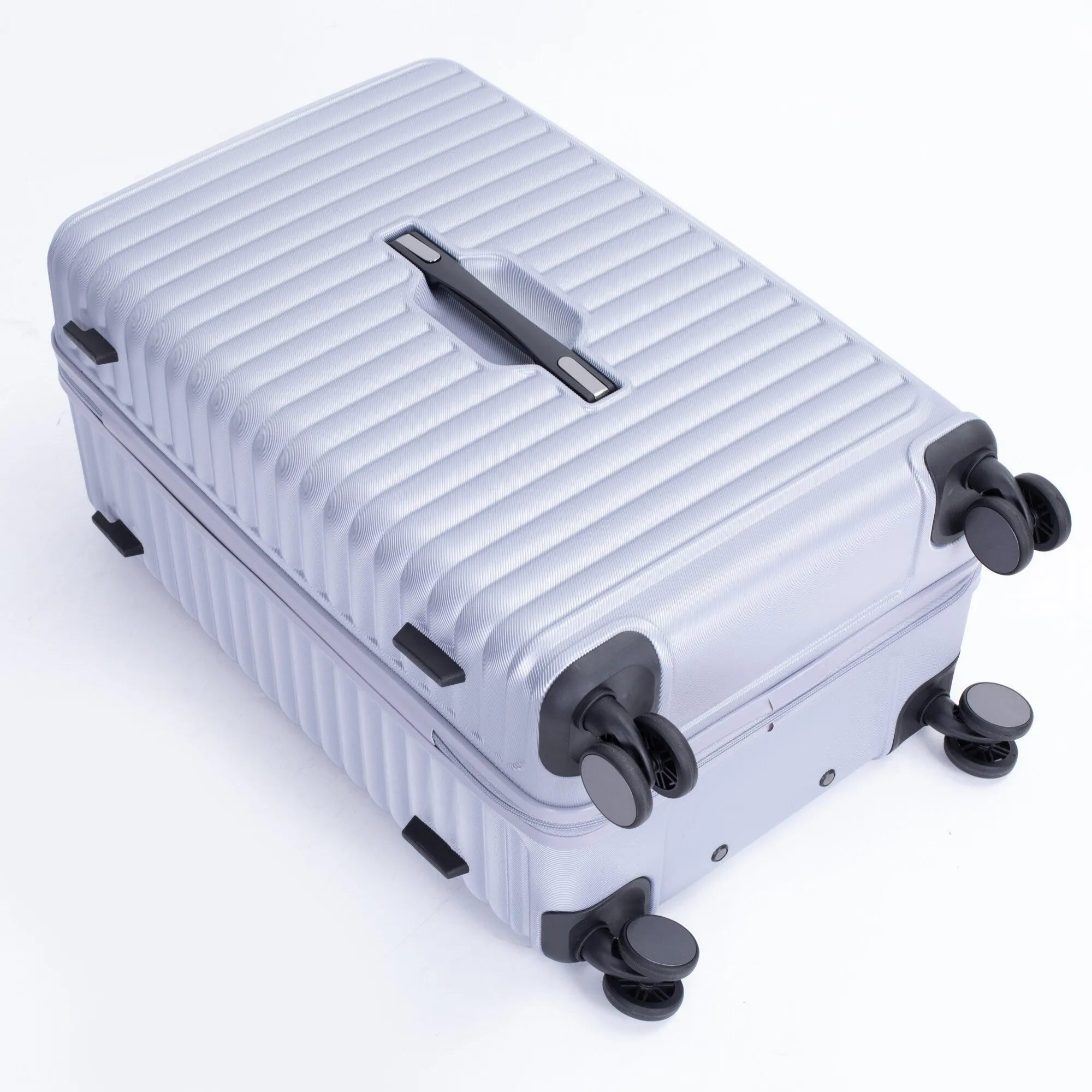 3 Piece Set Lightweight Suitcase for Long Travel, Hardside Carry On Luggage w/ 2 Hooks and 360° Double spinner wheels