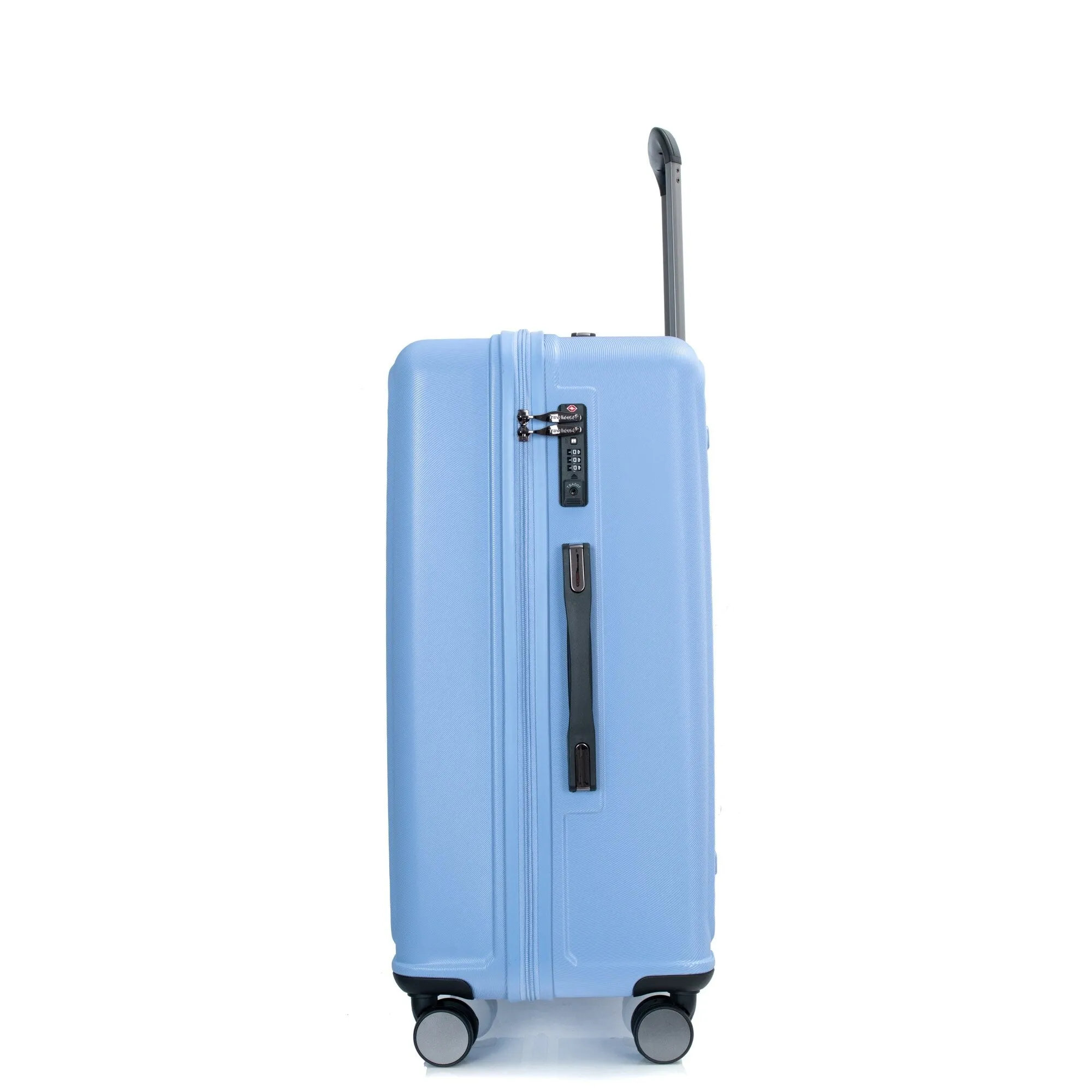 3 Piece Set Lightweight Suitcase for Long Travel, Hardside Carry On Luggage w/ 2 Hooks and 360° Double spinner wheels
