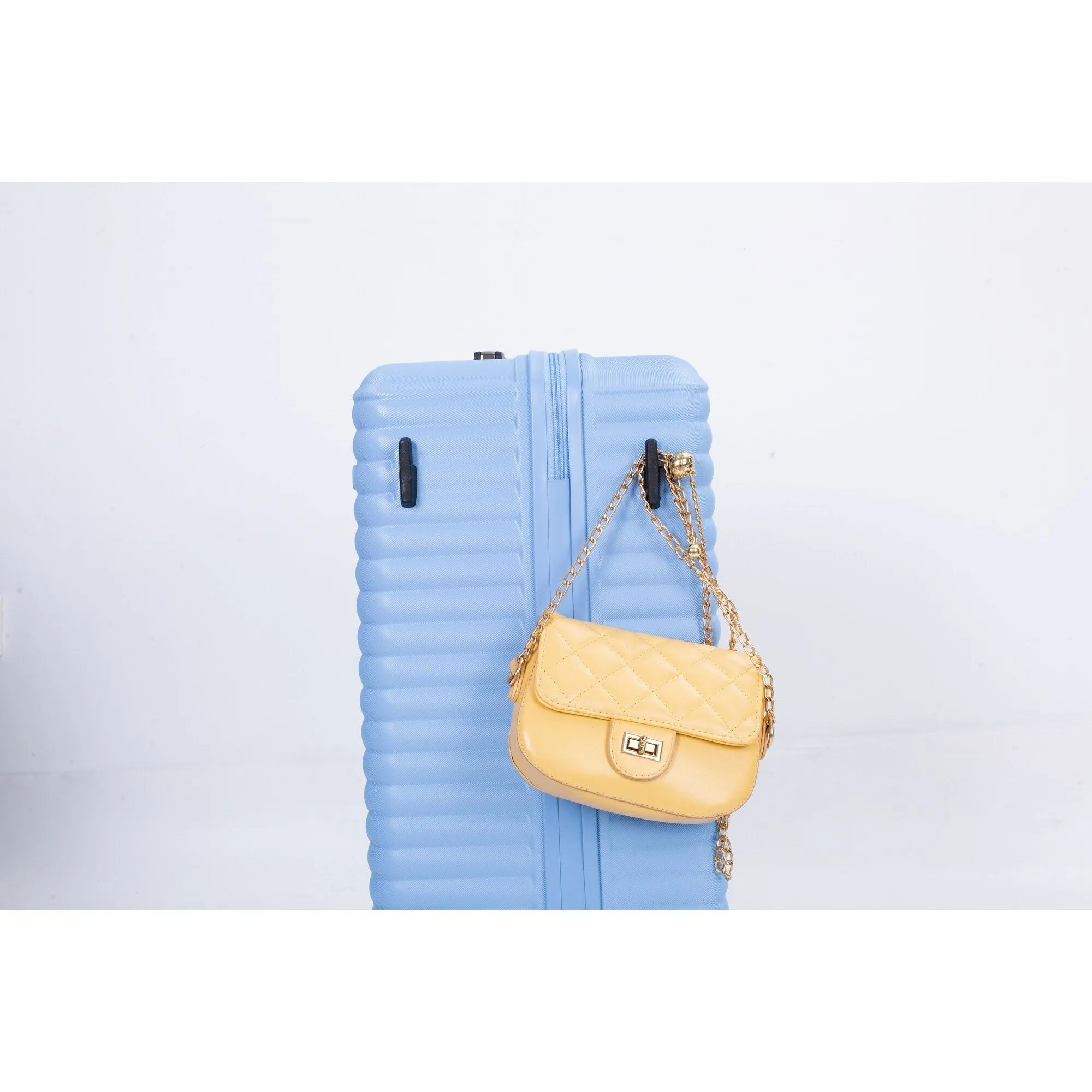 3 Piece Set Lightweight Suitcase for Long Travel, Hardside Carry On Luggage w/ 2 Hooks and 360° Double spinner wheels