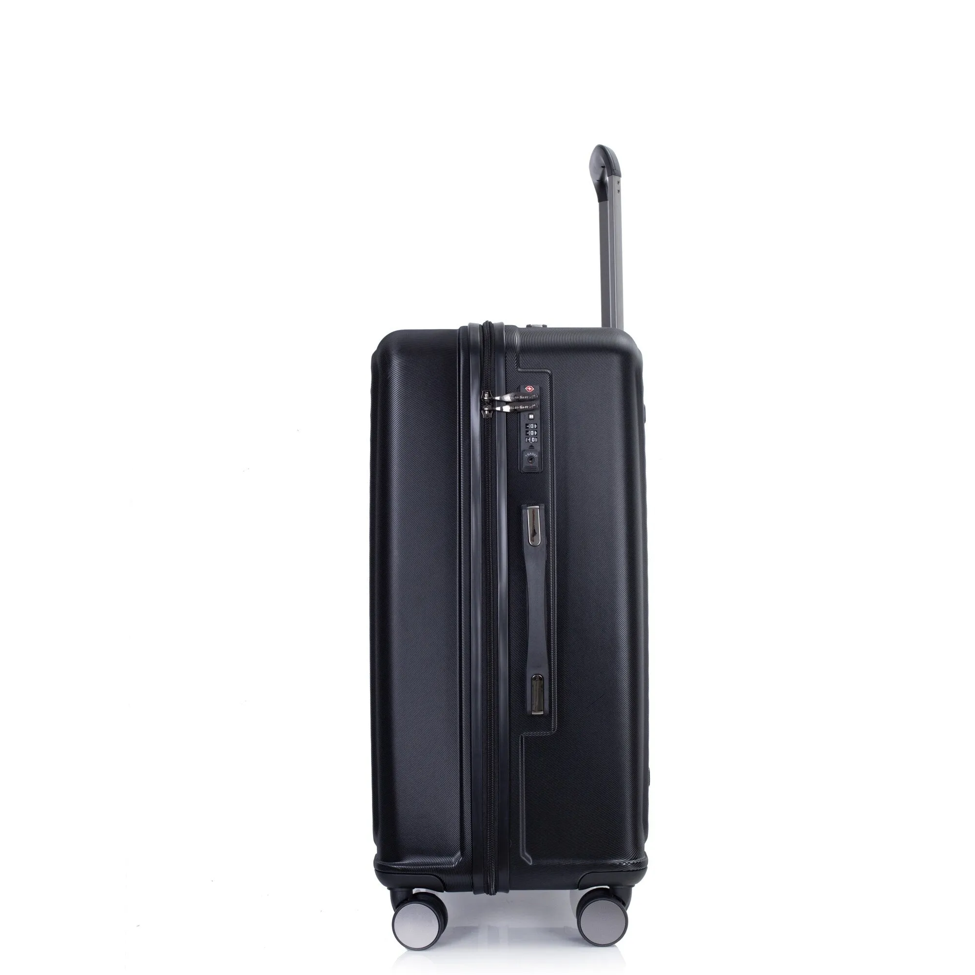 3 Piece Set Lightweight Suitcase for Long Travel, Hardside Carry On Luggage w/ 2 Hooks and 360° Double spinner wheels