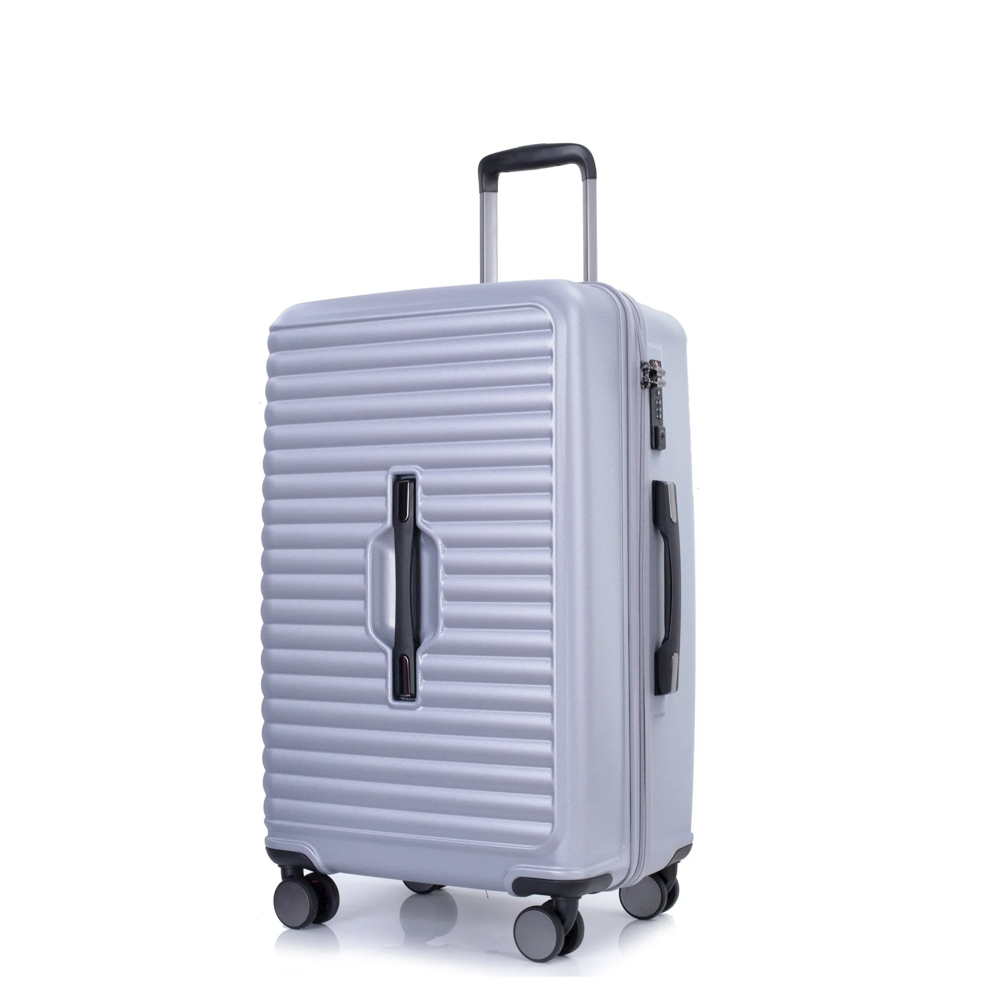 3 Piece Set Lightweight Suitcase for Long Travel, Hardside Carry On Luggage w/ 2 Hooks and 360° Double spinner wheels
