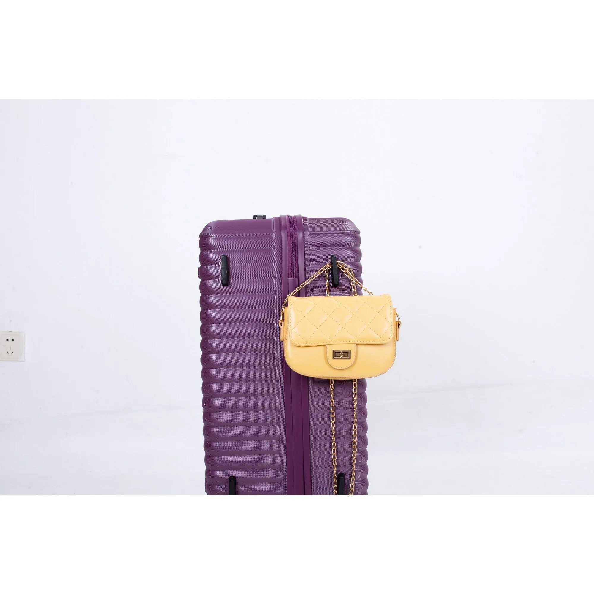 3 Piece Set Lightweight Suitcase for Long Travel, Hardside Carry On Luggage w/ 2 Hooks and 360° Double spinner wheels