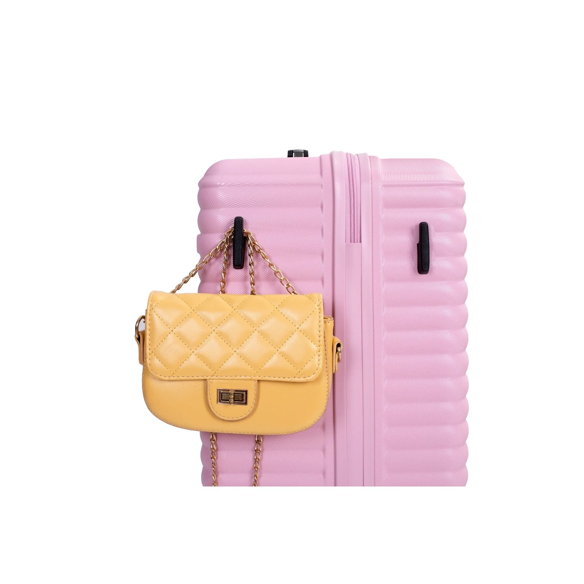 3 Piece Set Lightweight Suitcase for Long Travel, Hardside Carry On Luggage w/ 2 Hooks and 360° Double spinner wheels