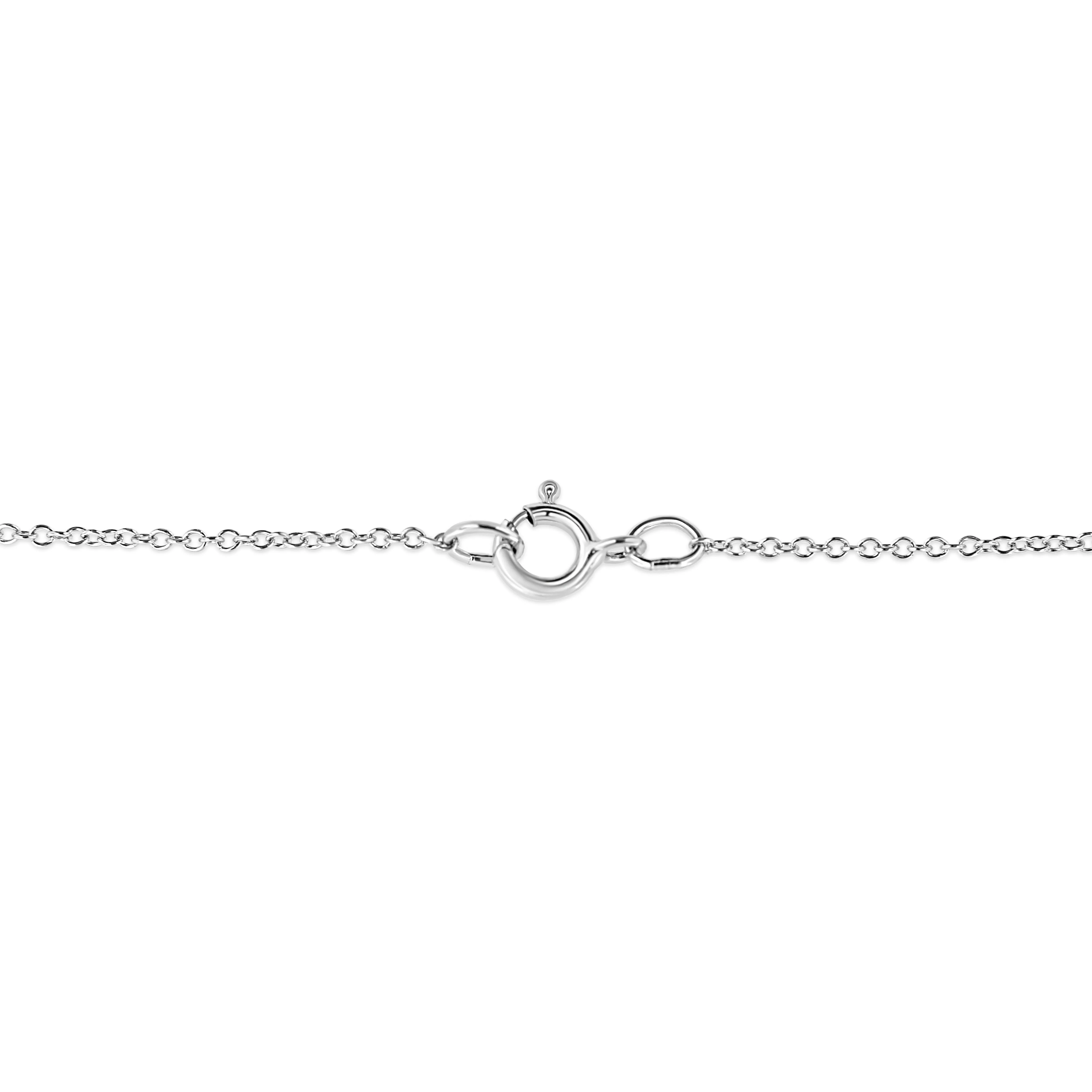.925 Sterling Silver Prong-Set Diamond Accent Floral Cross 18 Pendant Necklace