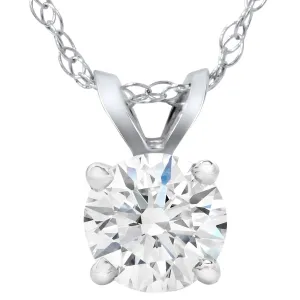 .94Ct Natural Certified Round Diamond Necklace 14k White Gold Pendant