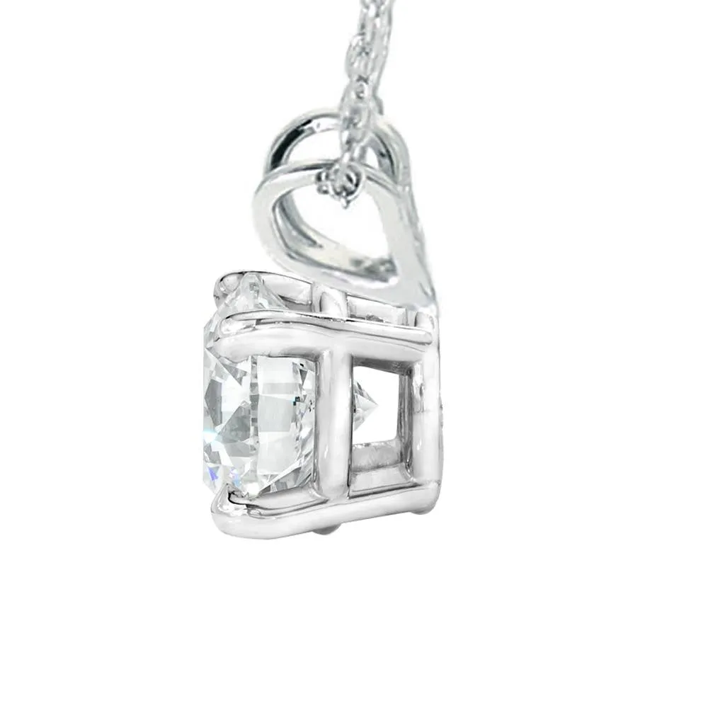 .94Ct Natural Certified Round Diamond Necklace 14k White Gold Pendant