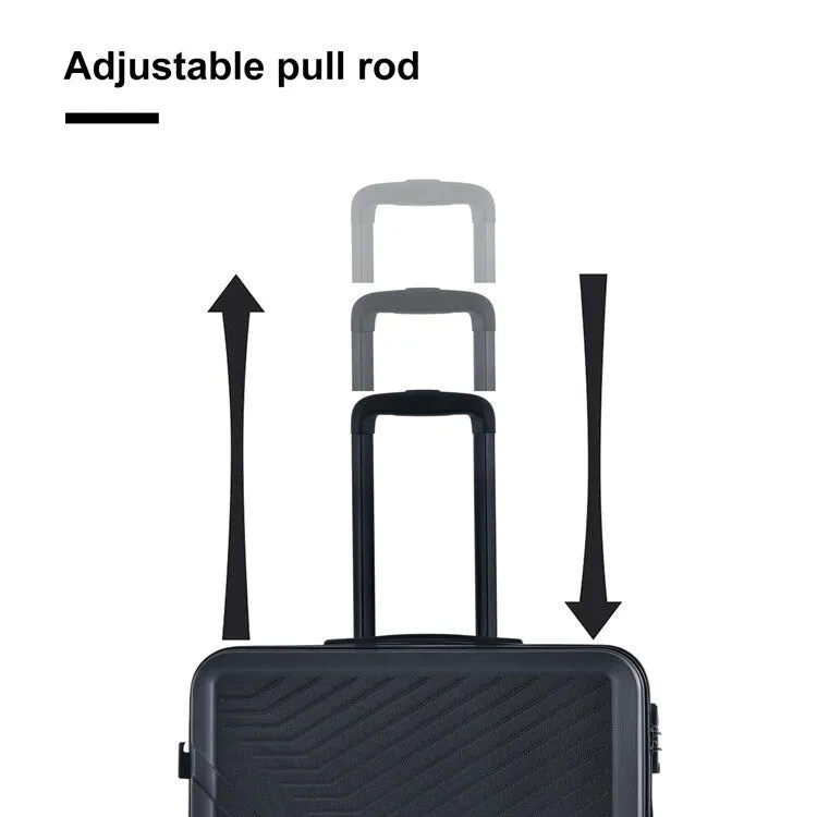 ABS 3 Piece Luggage Sets with Telescoping and Short Handles, Lightweight Suitcase with 2 Hooks and Spinner Wheels & TSA Lock
