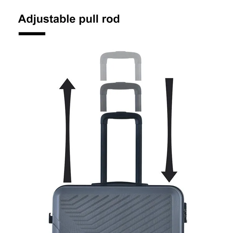 ABS 3 Piece Luggage Sets with Telescoping and Short Handles, Lightweight Suitcase with 2 Hooks and Spinner Wheels & TSA Lock