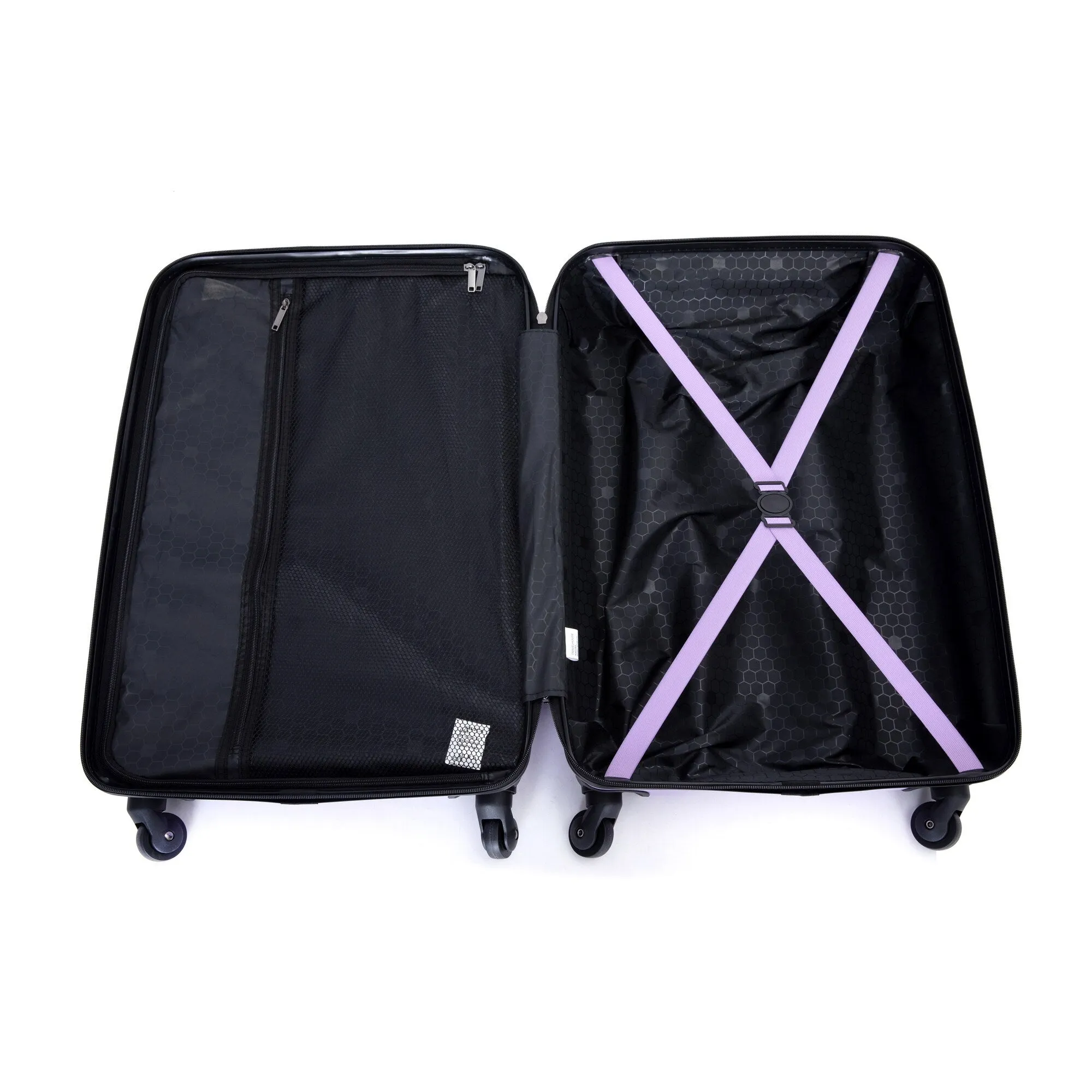 ABS 3 Piece Luggage Sets with Telescoping and Short Handles, Lightweight Suitcase with 2 Hooks and Spinner Wheels & TSA Lock