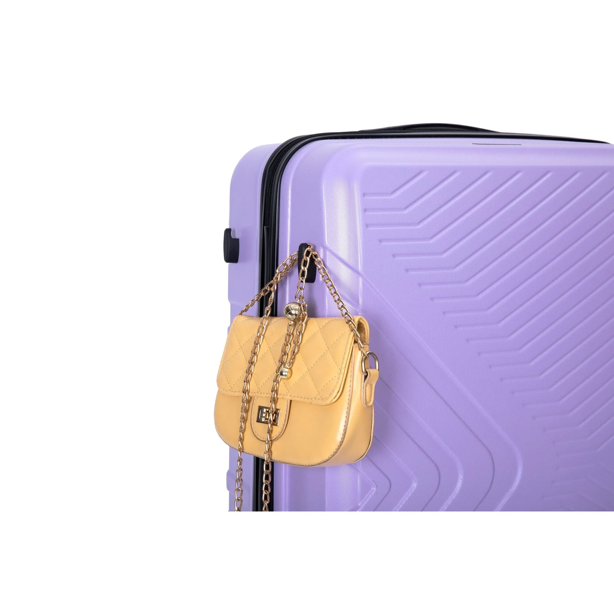 ABS 3 Piece Luggage Sets with Telescoping and Short Handles, Lightweight Suitcase with 2 Hooks and Spinner Wheels & TSA Lock
