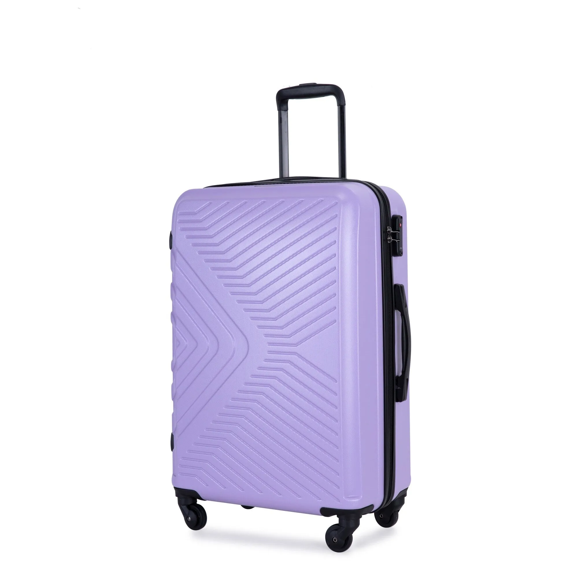 ABS 3 Piece Luggage Sets with Telescoping and Short Handles, Lightweight Suitcase with 2 Hooks and Spinner Wheels & TSA Lock