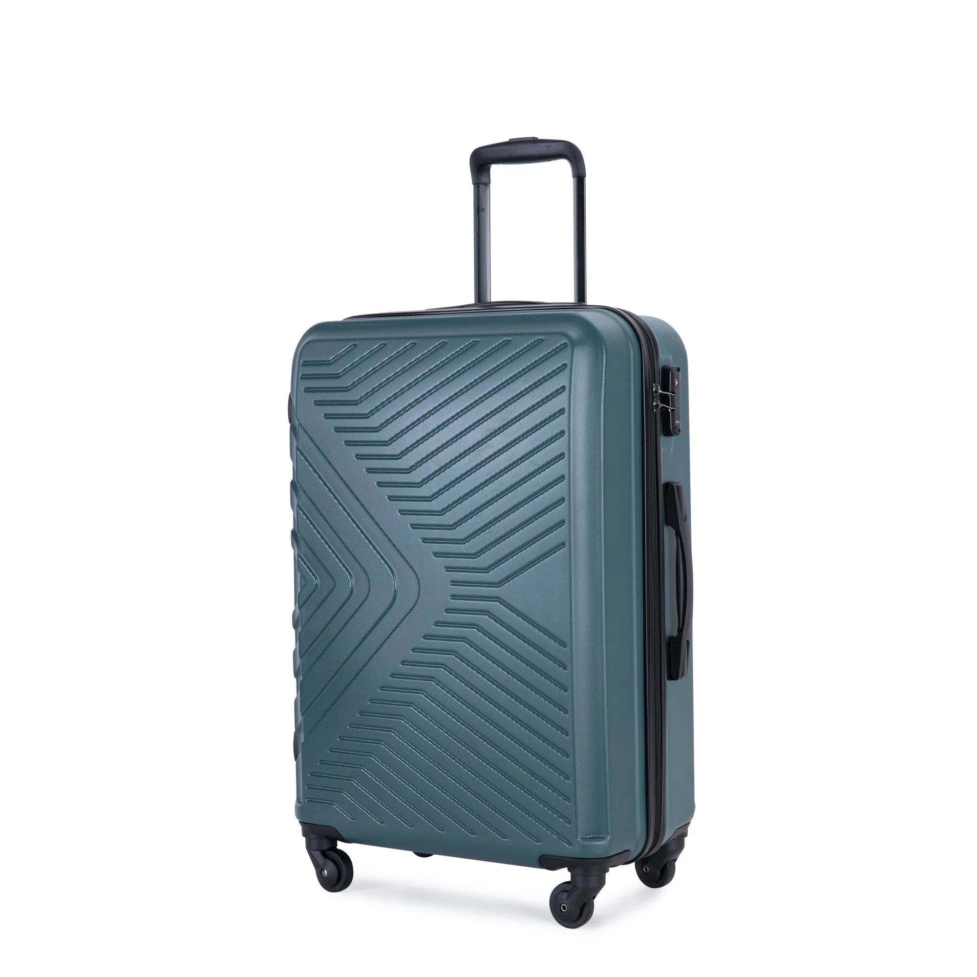 ABS 3 Piece Luggage Sets with Telescoping and Short Handles, Lightweight Suitcase with 2 Hooks and Spinner Wheels & TSA Lock