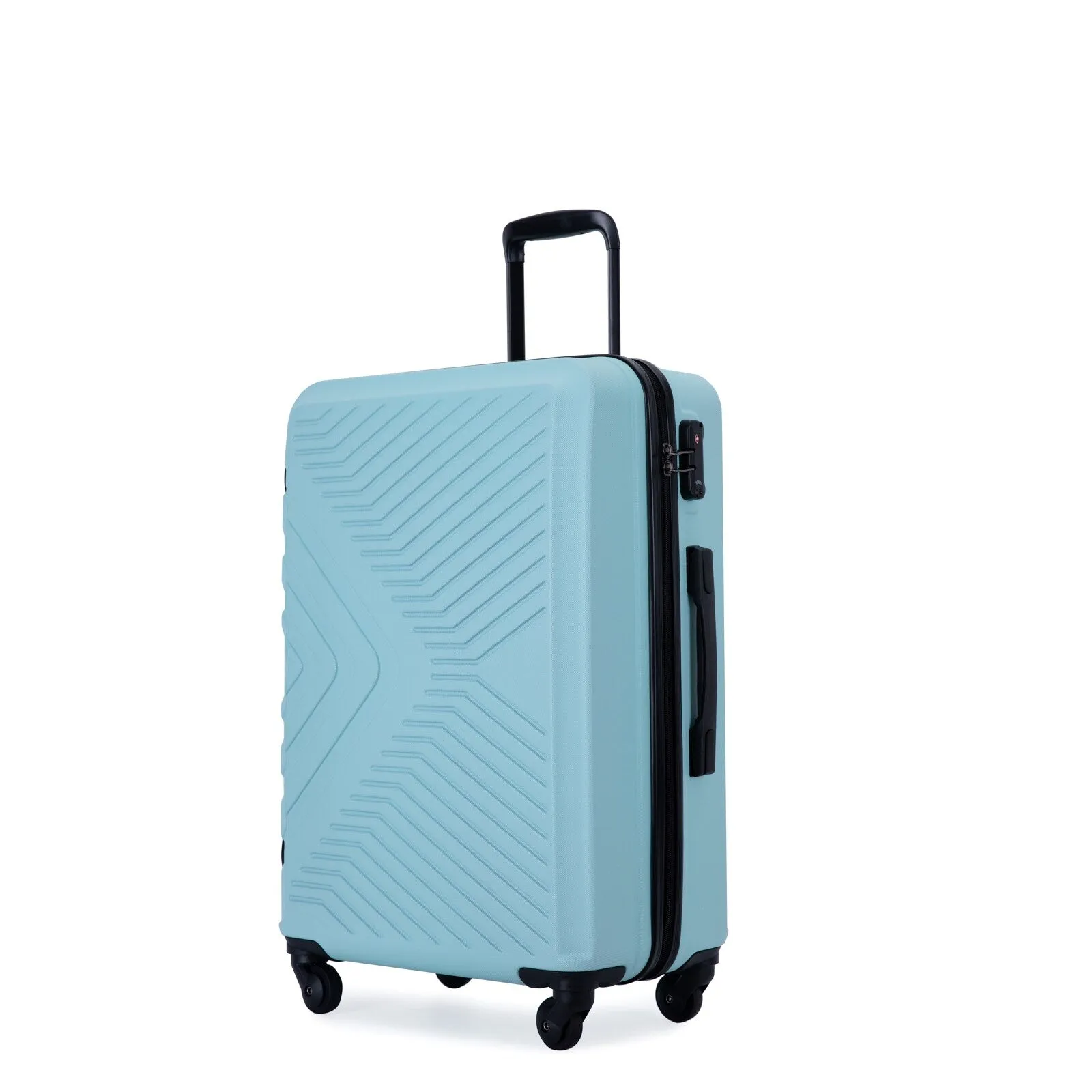 ABS 3 Piece Luggage Sets with Telescoping and Short Handles, Lightweight Suitcase with 2 Hooks and Spinner Wheels & TSA Lock