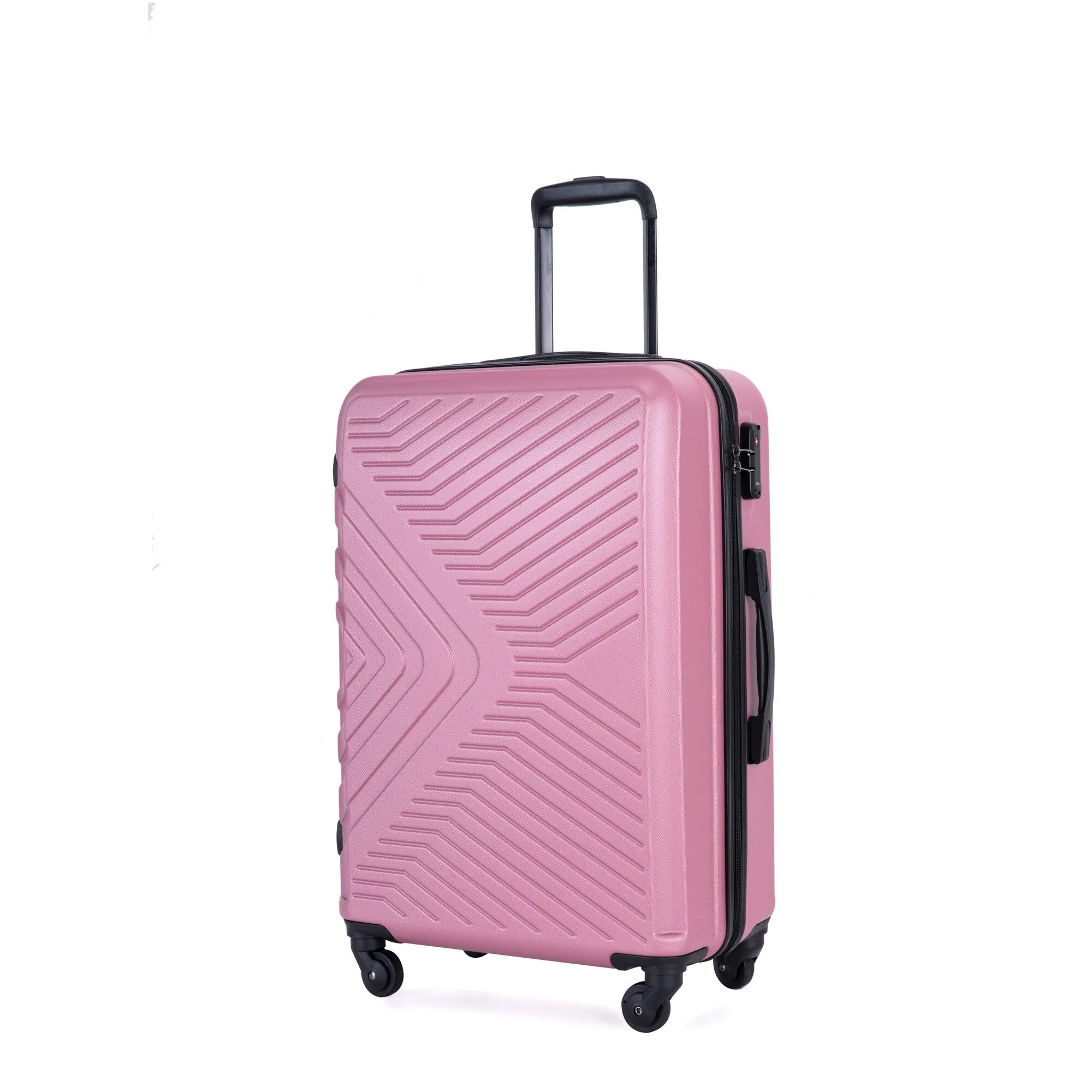 ABS 3 Piece Luggage Sets with Telescoping and Short Handles, Lightweight Suitcase with 2 Hooks and Spinner Wheels & TSA Lock