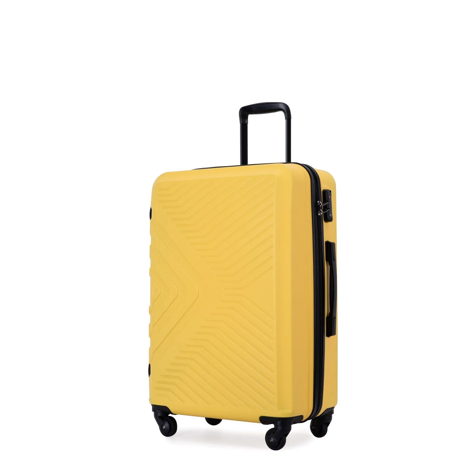 ABS 3 Piece Luggage Sets with Telescoping and Short Handles, Lightweight Suitcase with 2 Hooks and Spinner Wheels & TSA Lock