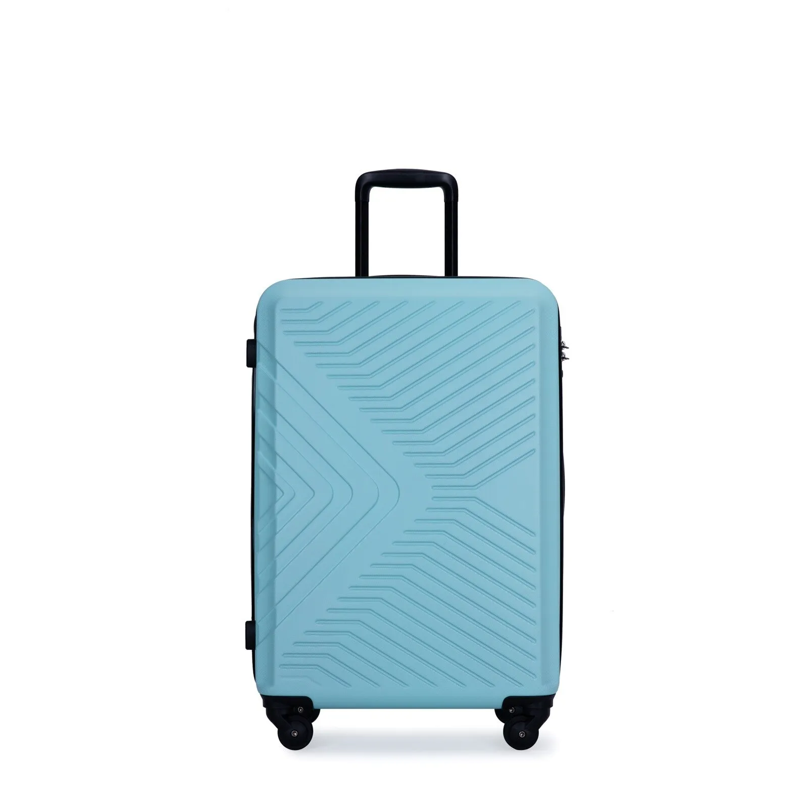 ABS 3 Piece Luggage Sets with Telescoping and Short Handles, Lightweight Suitcase with 2 Hooks and Spinner Wheels & TSA Lock