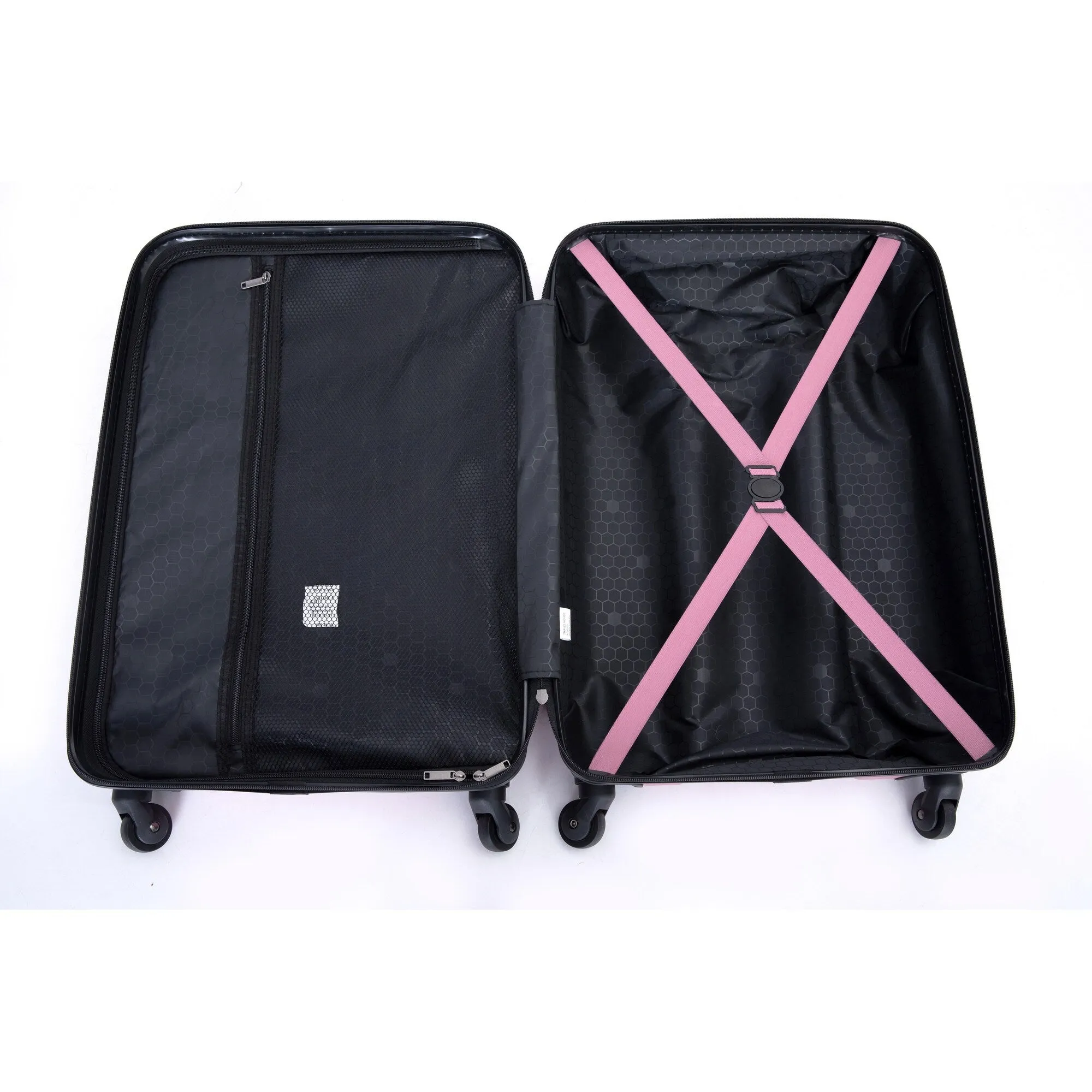 ABS 3 Piece Luggage Sets with Telescoping and Short Handles, Lightweight Suitcase with 2 Hooks and Spinner Wheels & TSA Lock