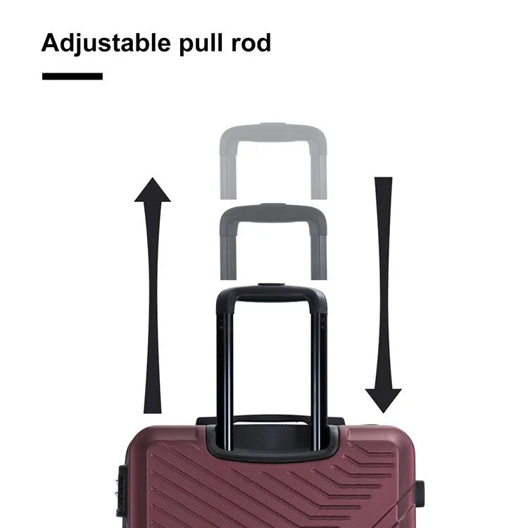 ABS 3 Piece Luggage Sets with Telescoping and Short Handles, Lightweight Suitcase with 2 Hooks and Spinner Wheels & TSA Lock