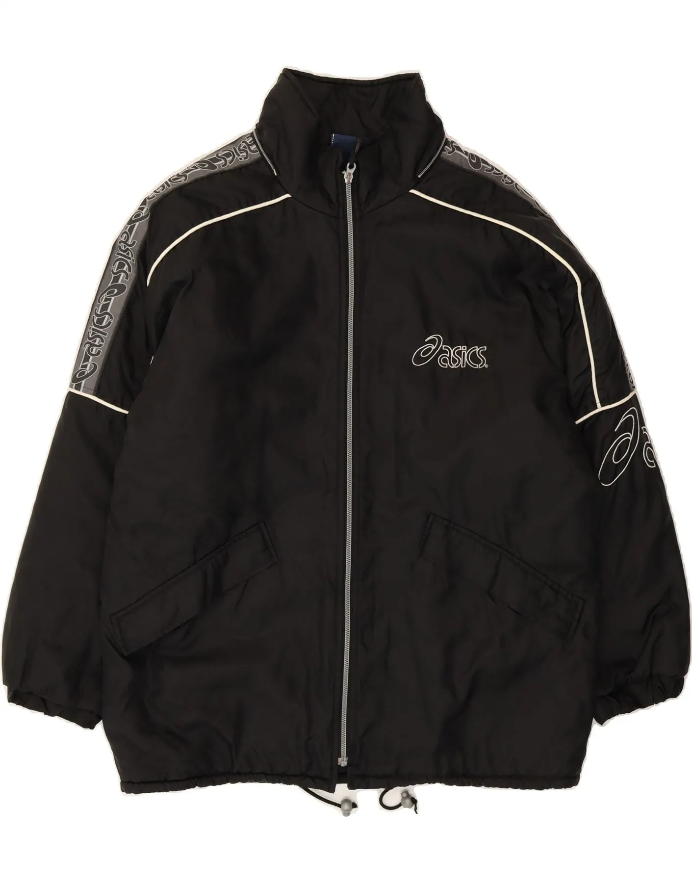 ASICS Mens Graphic Rain Jacket UK 40 Large Black