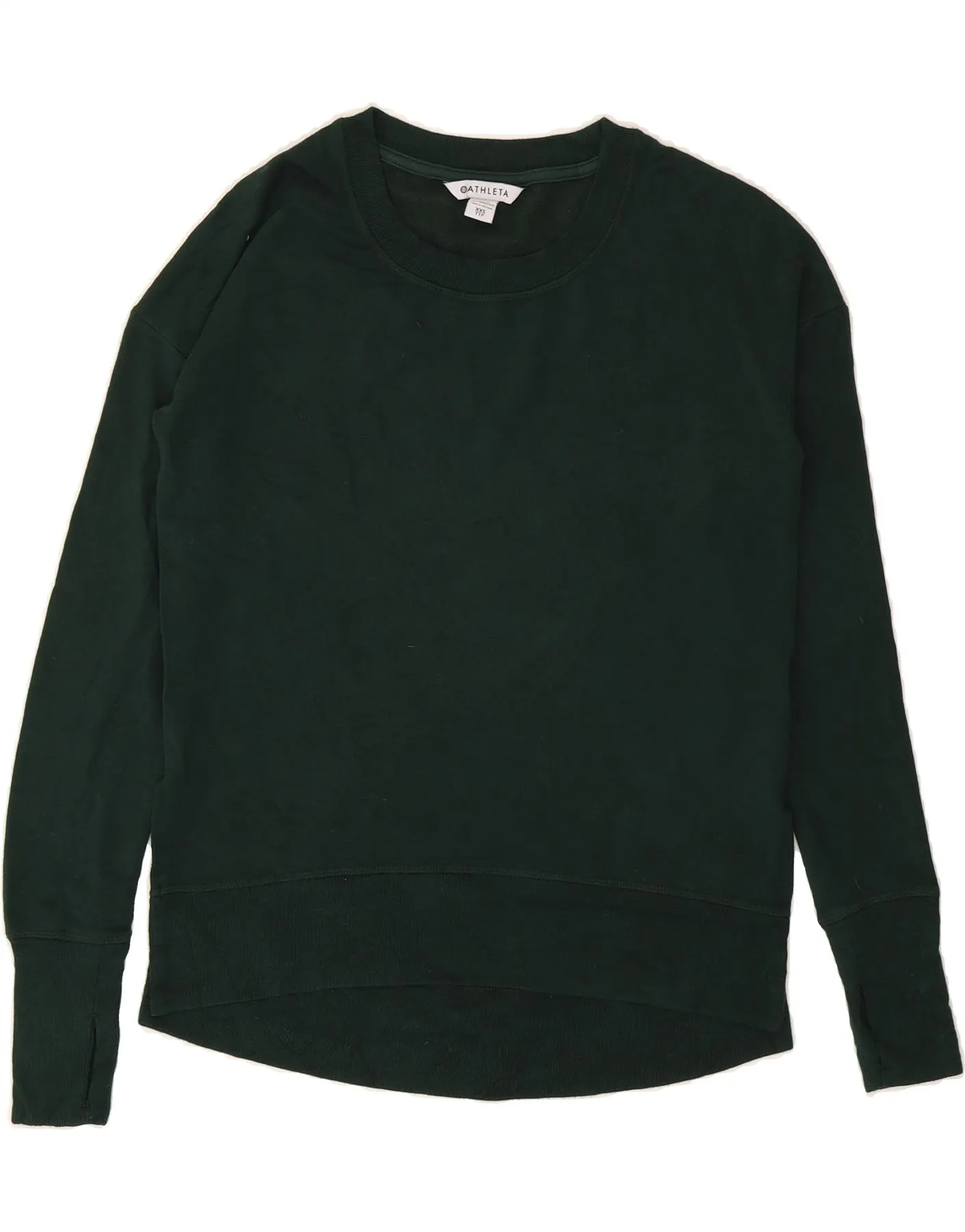 ATHLETA Womens Oversized Sweatshirt Jumper UK 2 2XS Green Modal