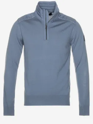 Belstaff Kilmington Quarter Zip-Blue Flint