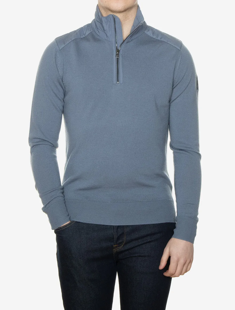 Belstaff Kilmington Quarter Zip-Blue Flint