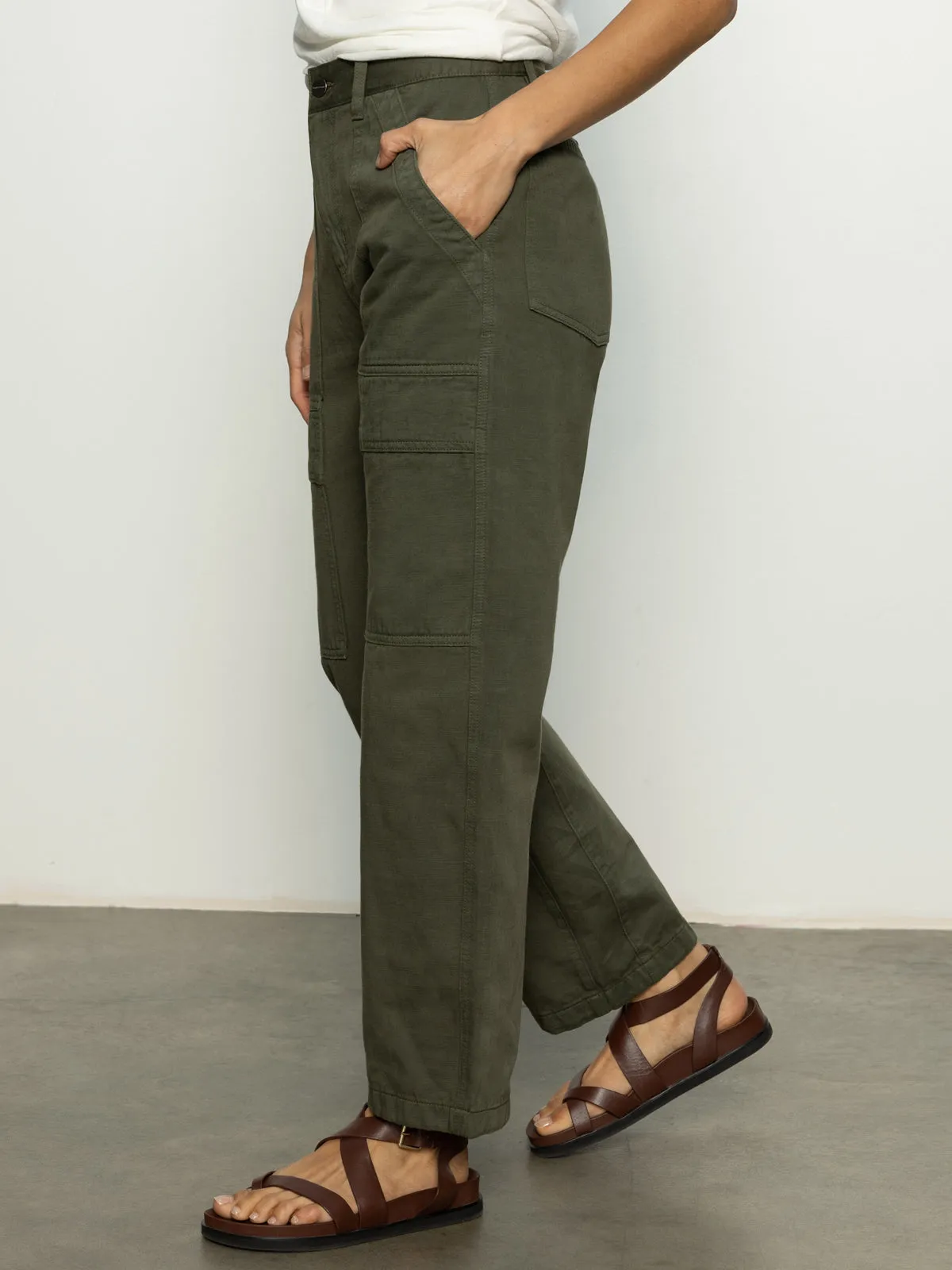 Boyfriend Utility High Rise Pant Kalamata