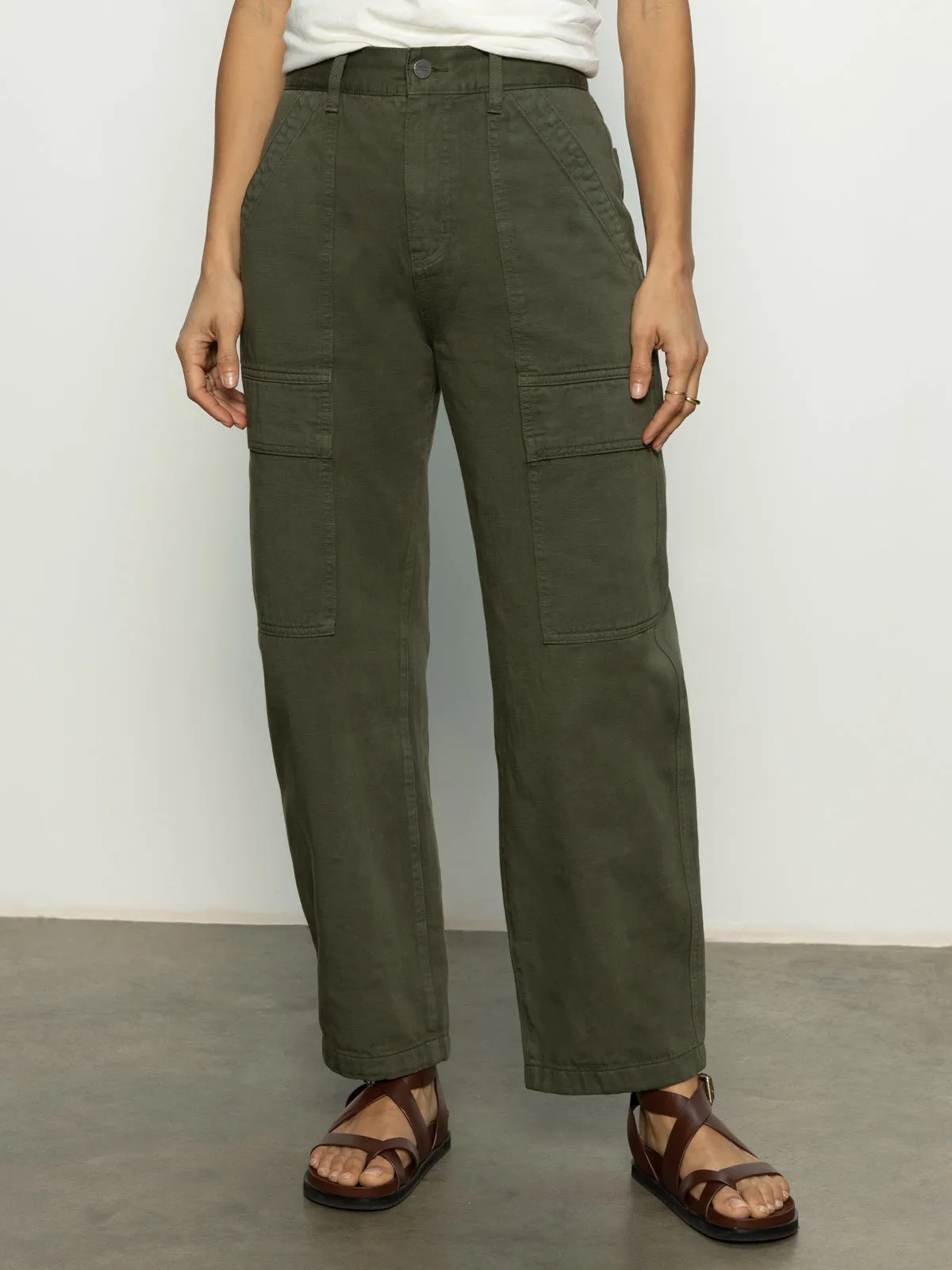 Boyfriend Utility High Rise Pant Kalamata