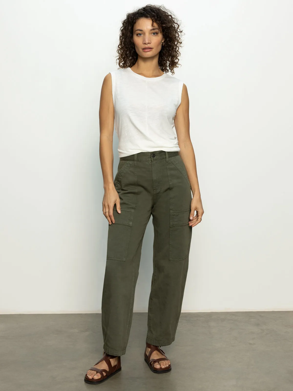 Boyfriend Utility High Rise Pant Kalamata