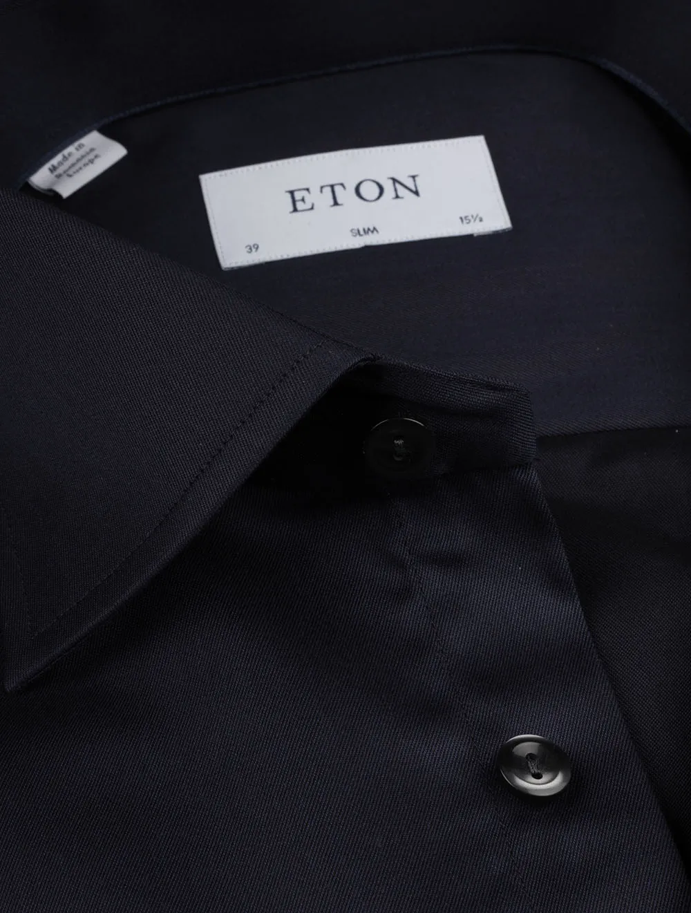 Business Plain Slim Fit Shirt Navy