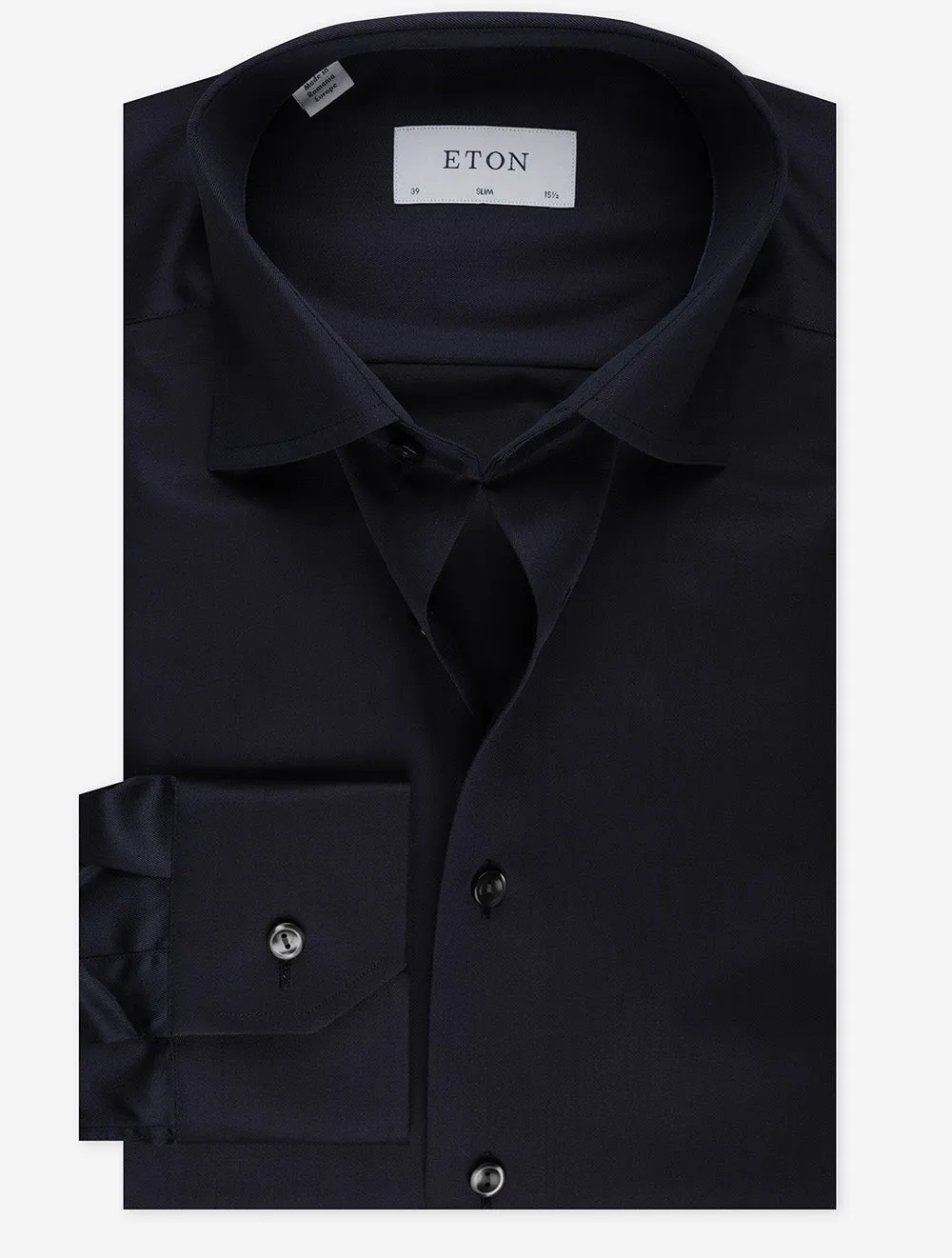 Business Plain Slim Fit Shirt Navy