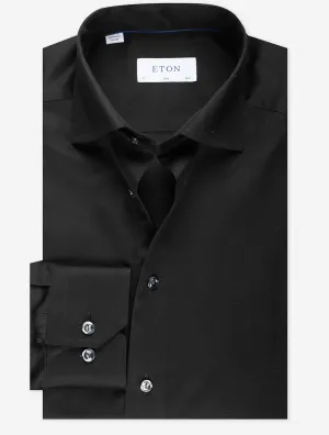 Business Shirt Plain Slim Black