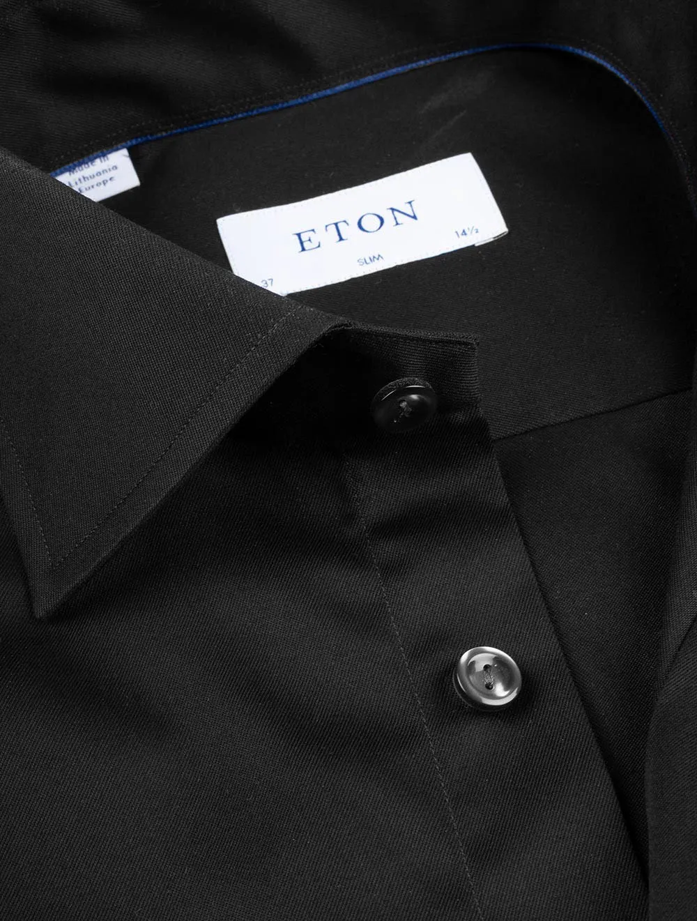 Business Shirt Plain Slim Black