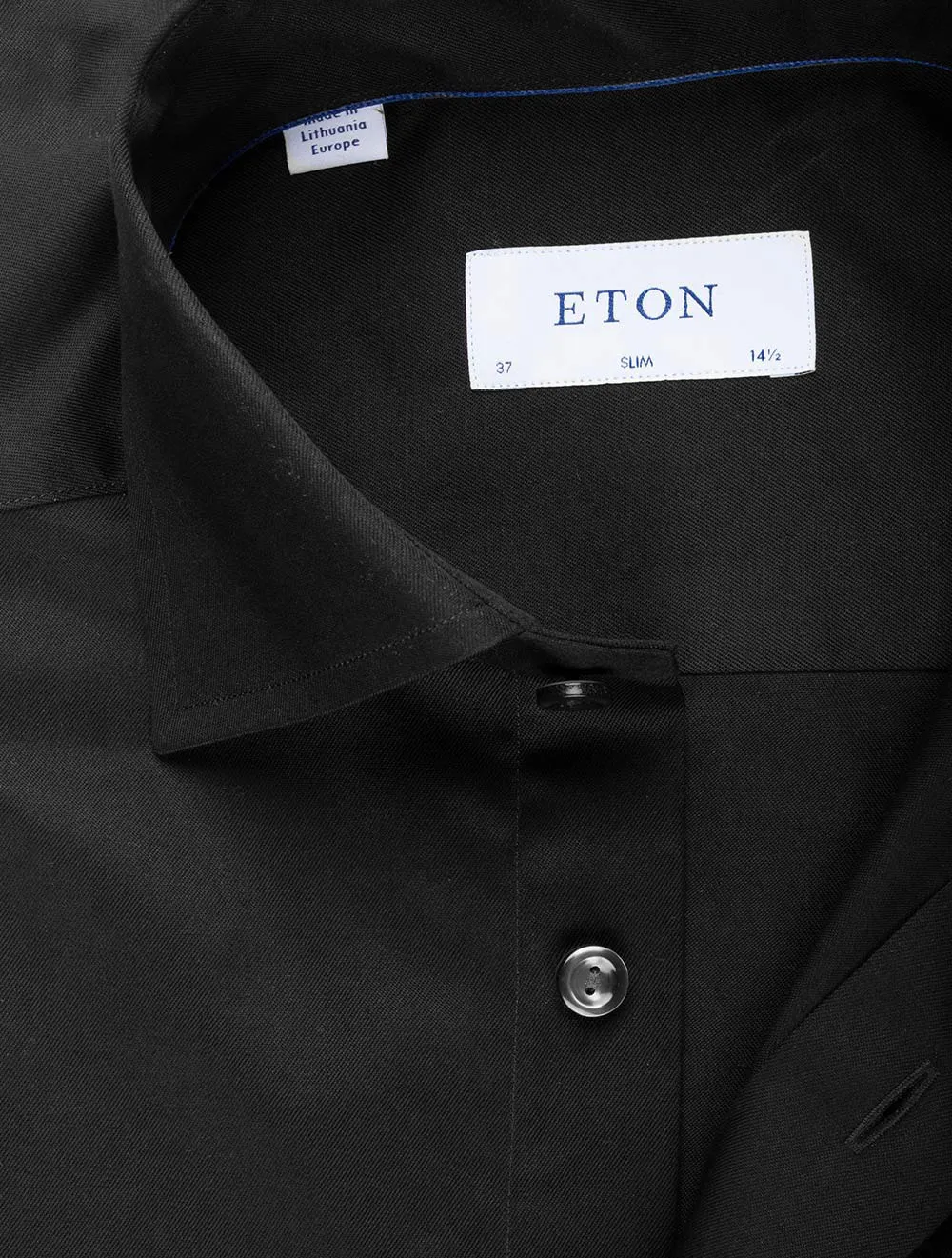 Business Shirt Plain Slim Black