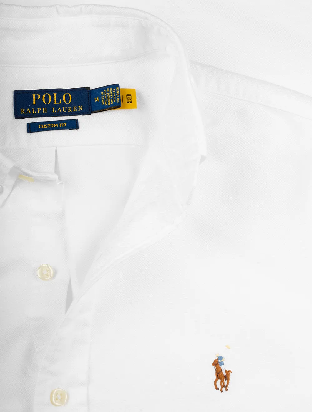 Buttondown Custom Fit Plain Oxford Shirt Pure White