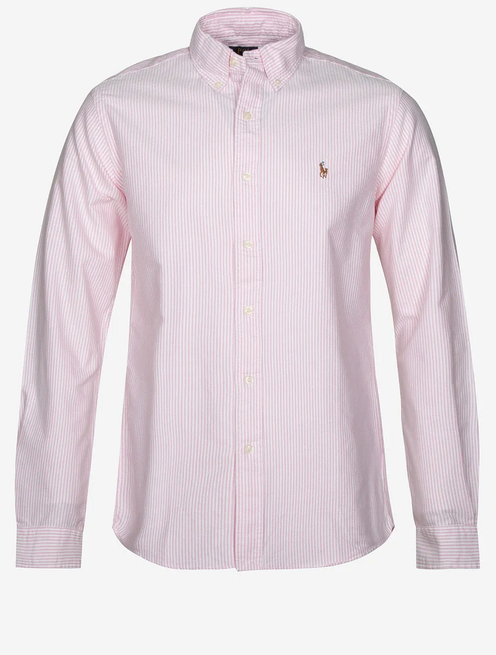 Buttondown Custom Fit Striped Oxford Shirt Pink