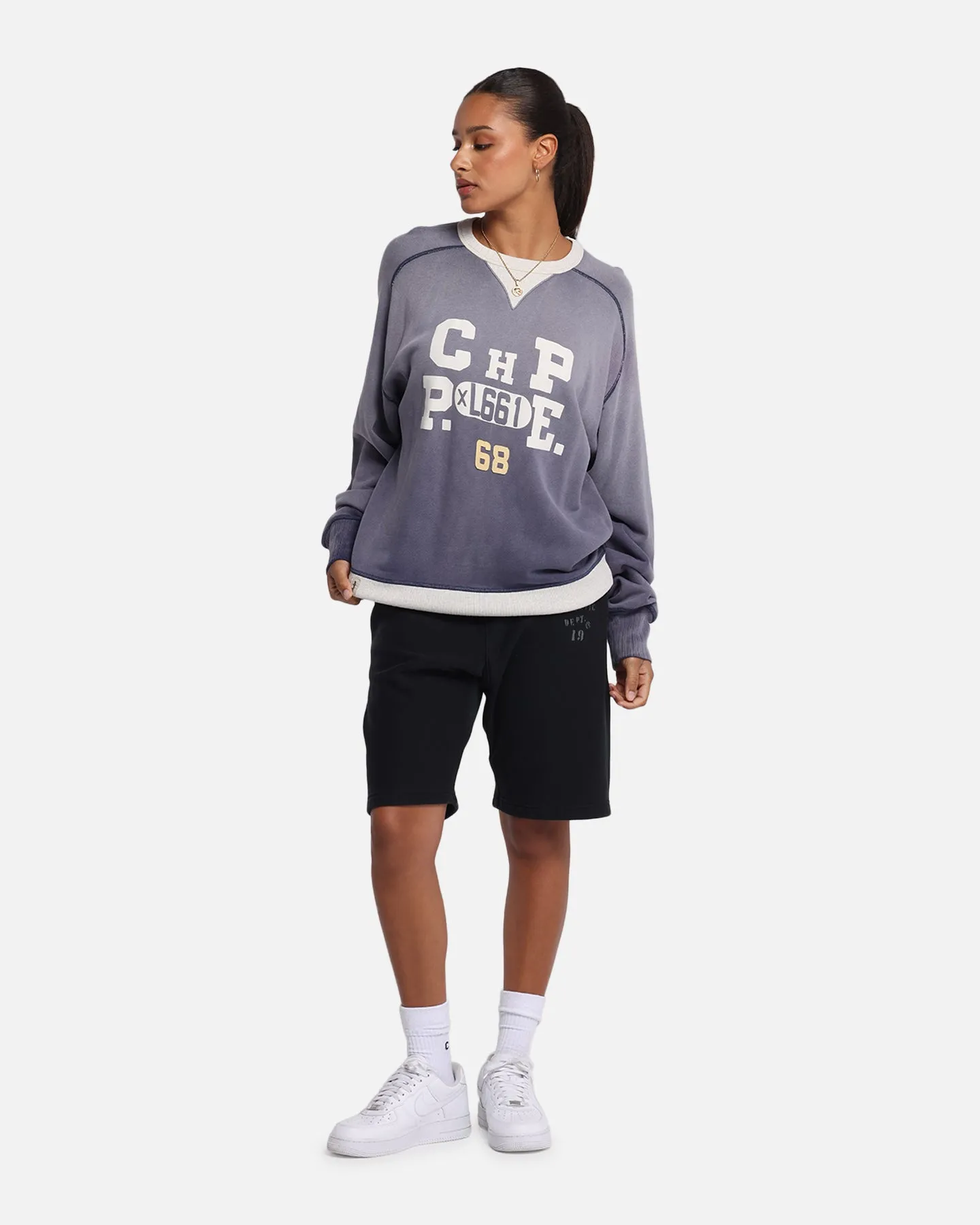 Champion 50's Saddle Crew Sweatshirt Athletic Navy