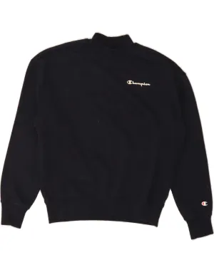 CHAMPION Womens Oversized Sweatshirt Jumper UK 10 Small Navy Blue Cotton